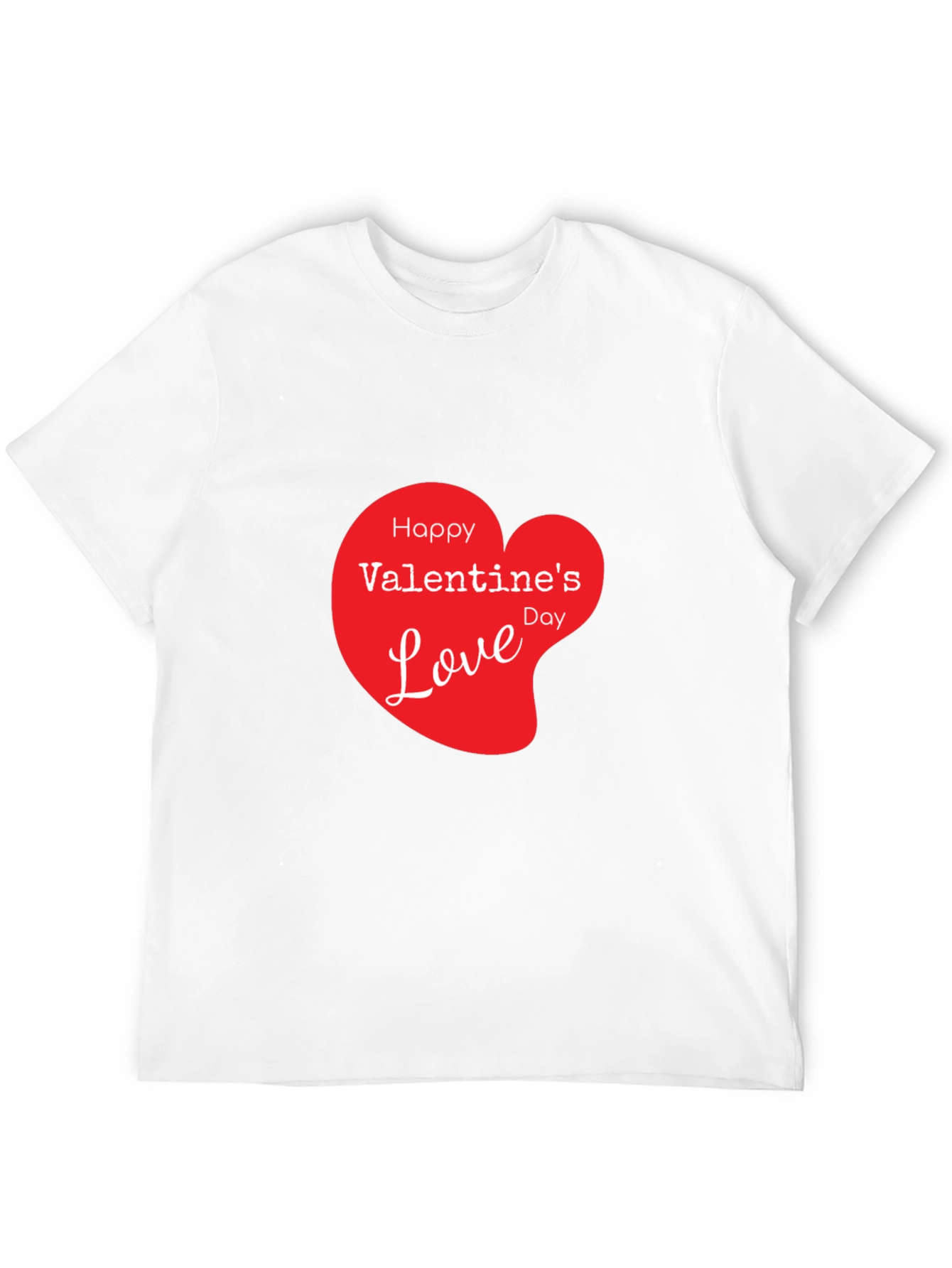 Valentines Day Love Heart Graphic Tee - Black