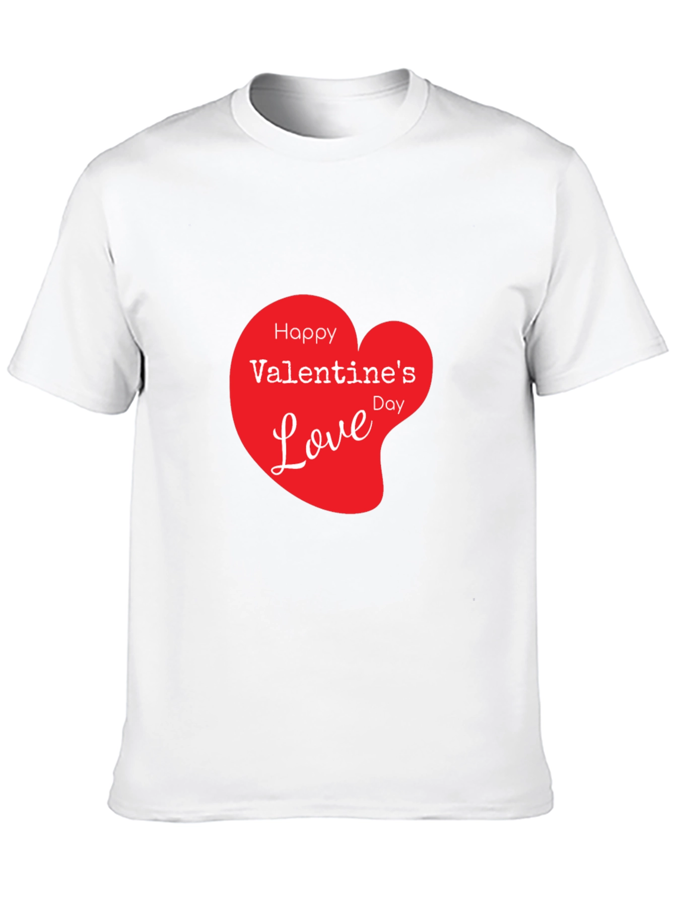 Valentines Day Love Heart Graphic Tee - Black