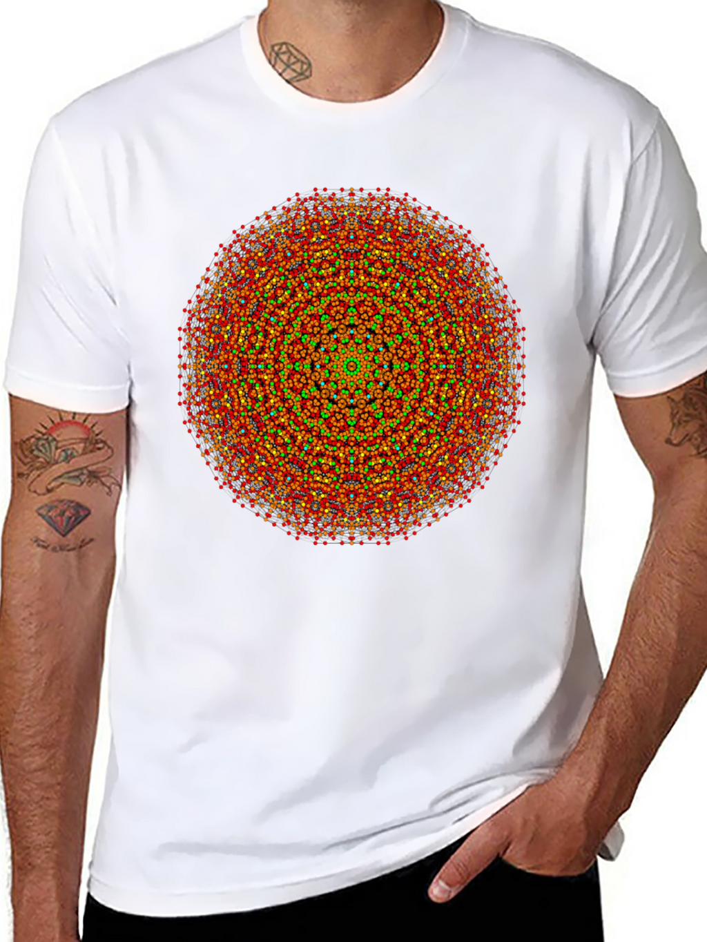 Geometric Mandala Graphic Tee - Artistic Black T-Shirt