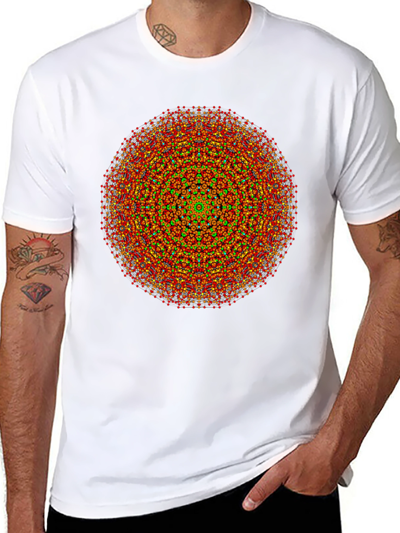 Geometric Mandala Graphic Tee - Artistic Black T-Shirt