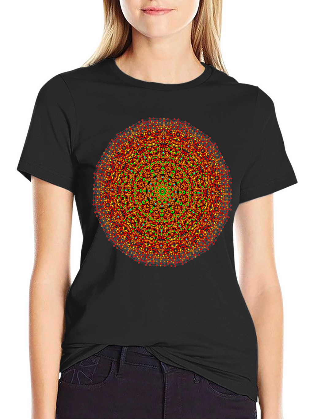 Geometric Mandala Graphic Tee - Artistic Black T-Shirt