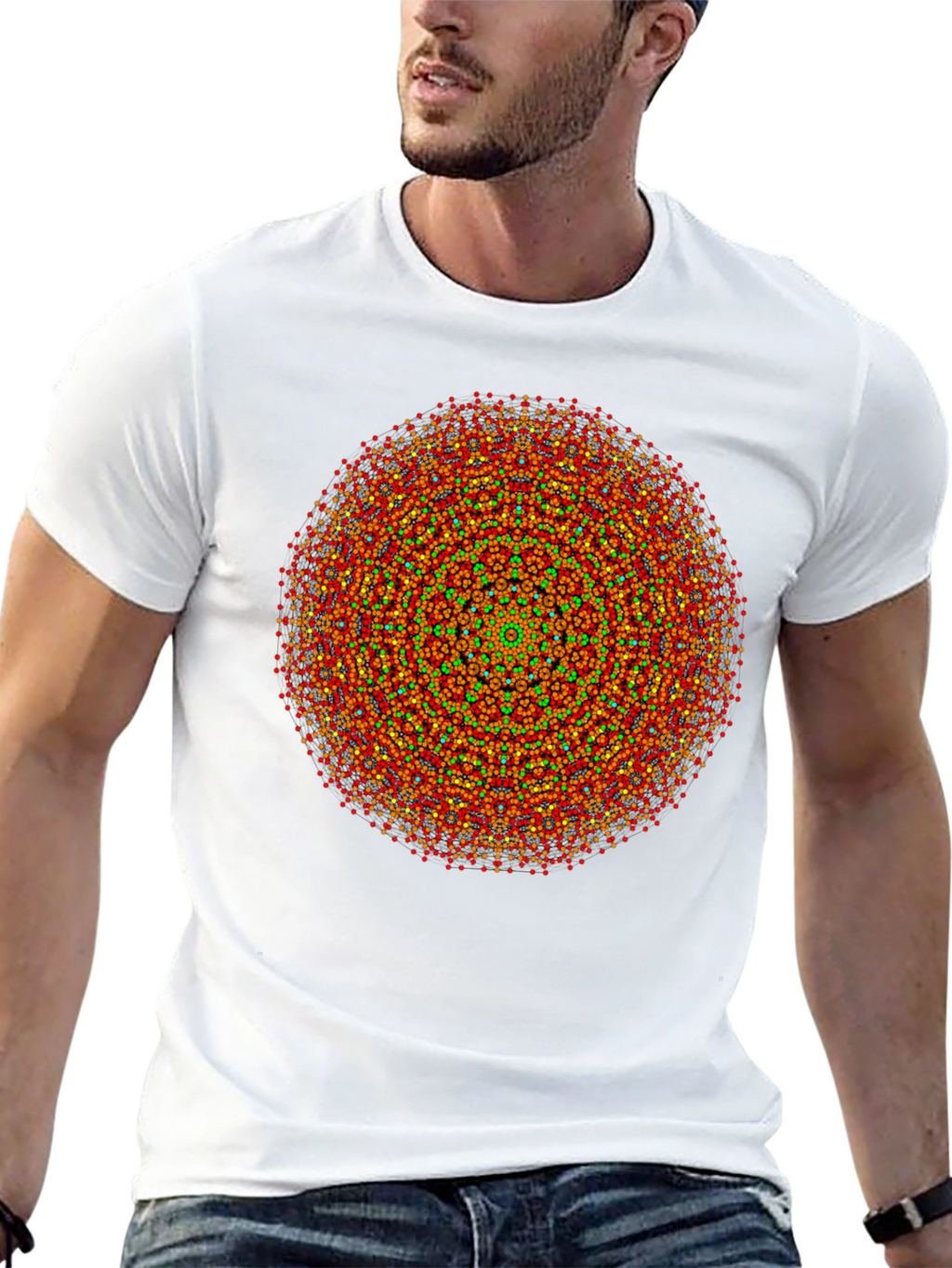 Geometric Mandala Graphic Tee - Artistic Black T-Shirt