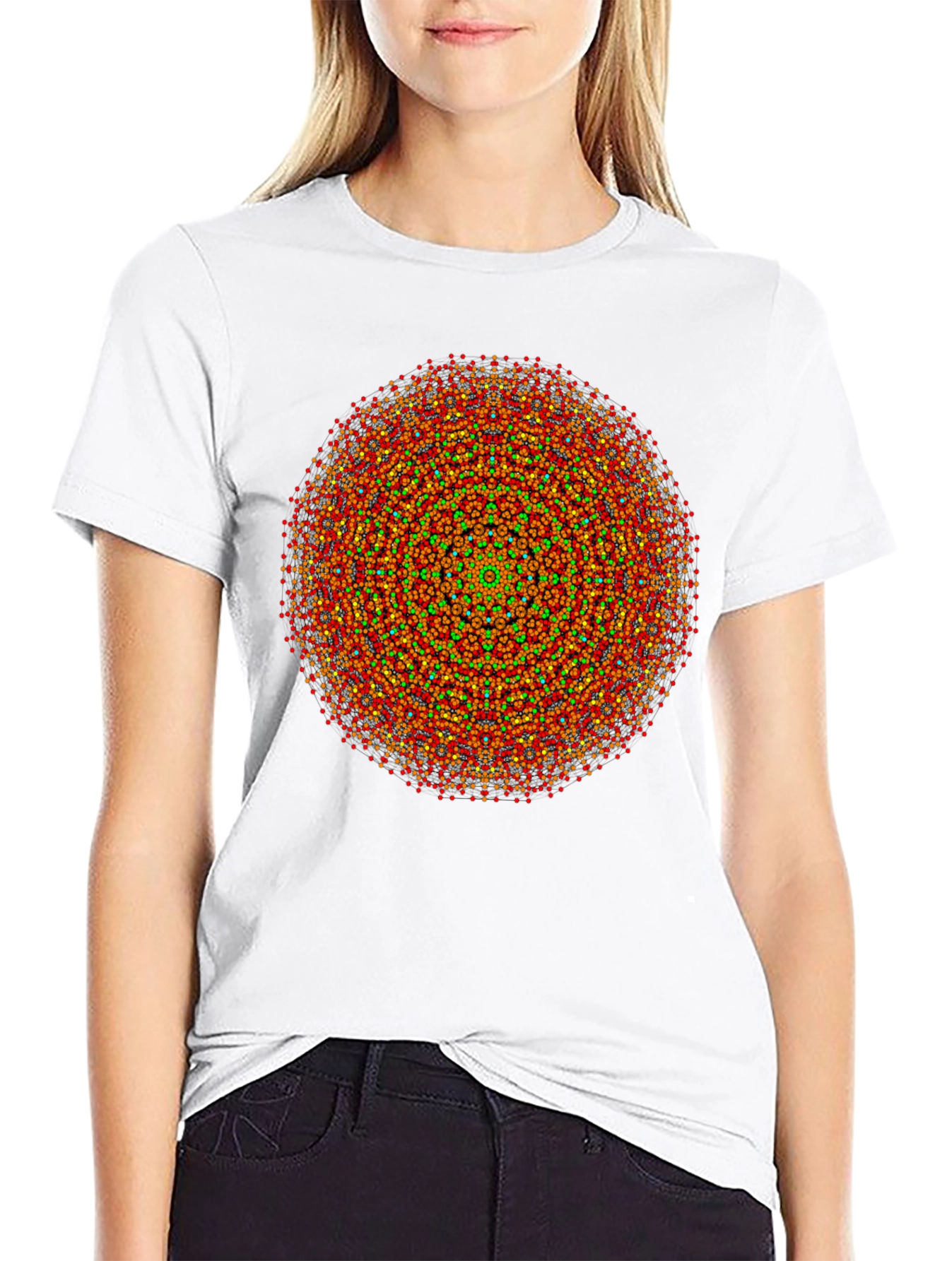 Geometric Mandala Graphic Tee - Artistic Black T-Shirt
