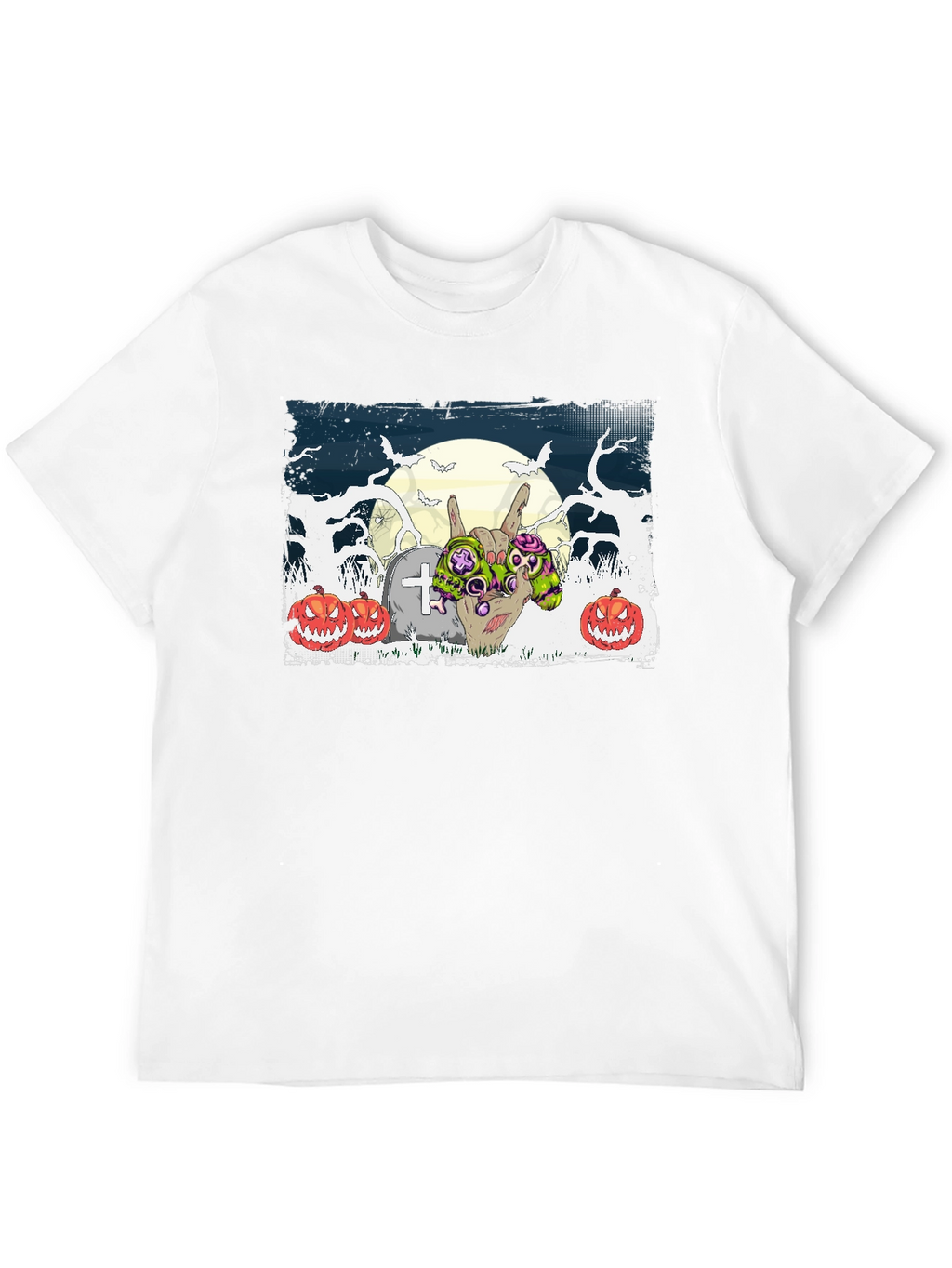 Halloween Zombie Hand Rock On T-Shirt