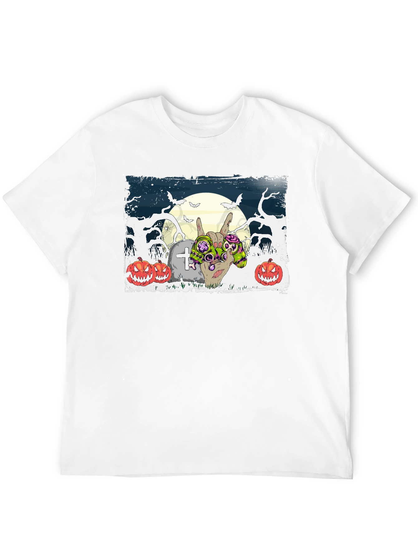 Halloween Zombie Hand Rock On T-Shirt