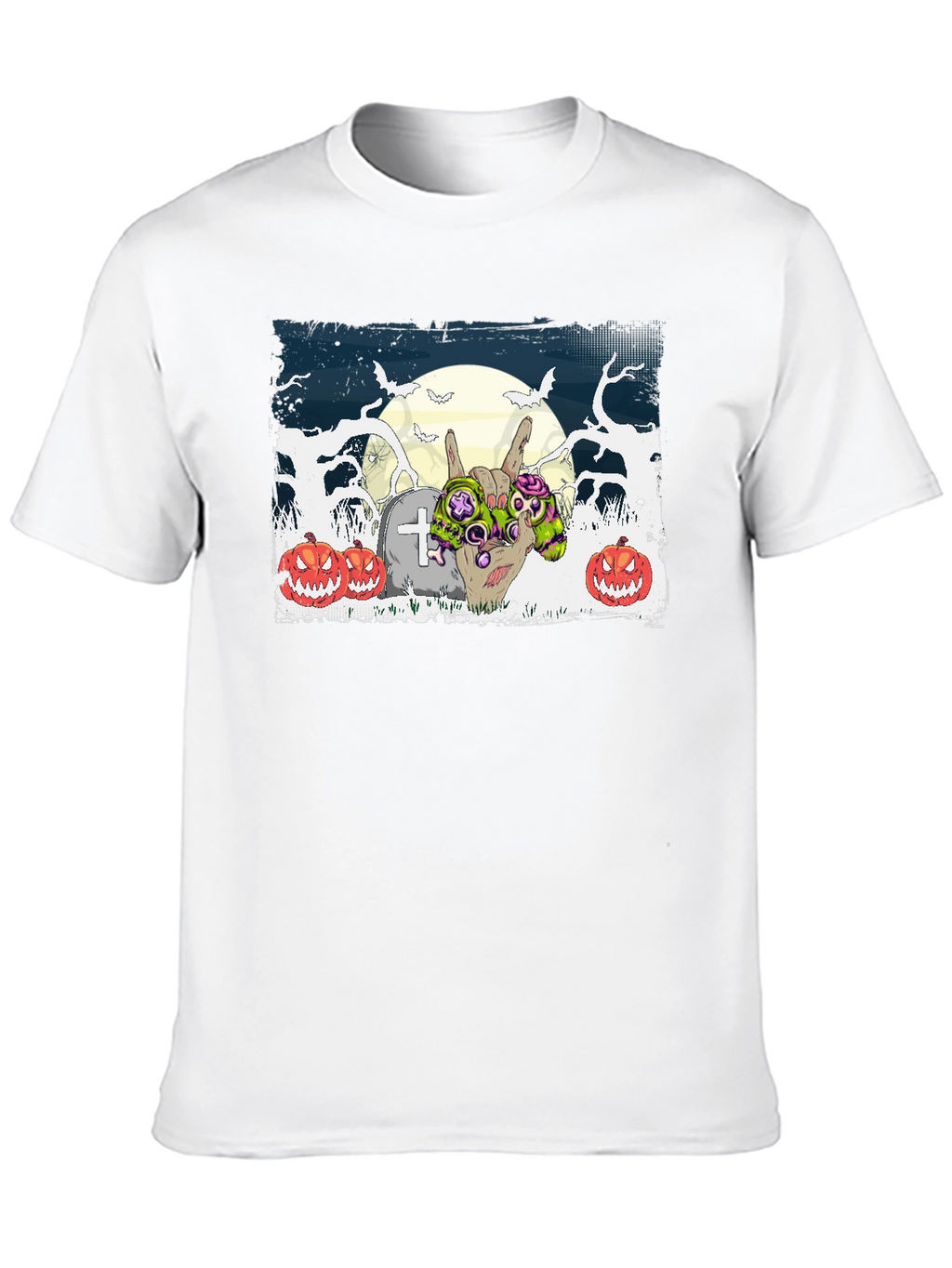 Halloween Zombie Hand Rock On T-Shirt