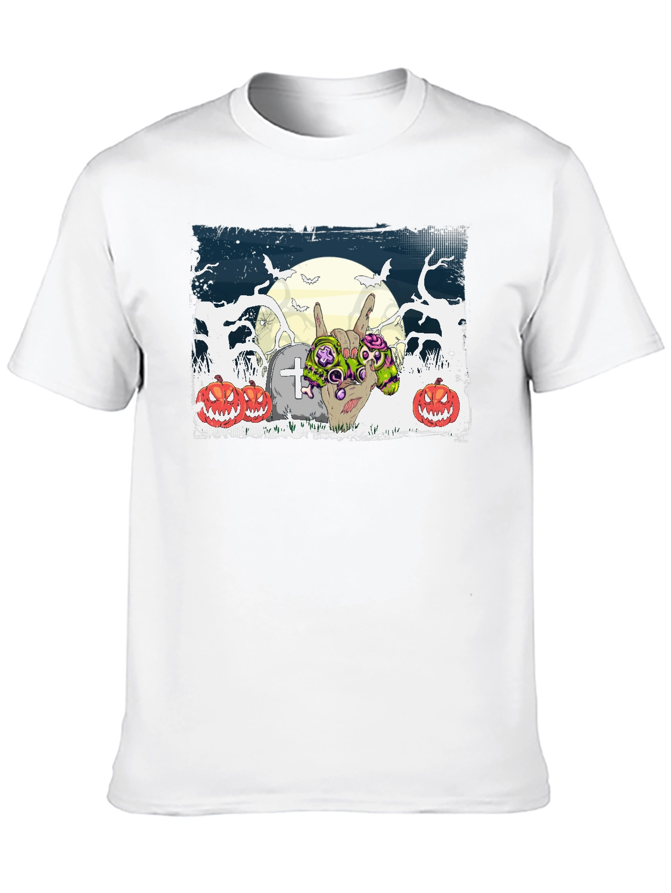 Halloween Zombie Hand Rock On T-Shirt