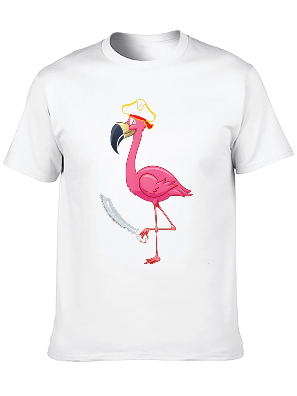 Pirate Flamingo Graphic Tee - Mens Black T-Shirt