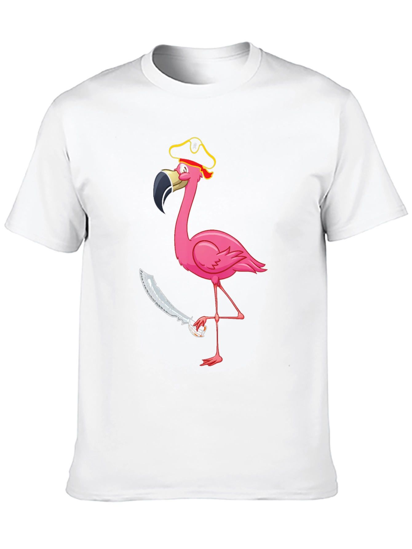 Pirate Flamingo Graphic Tee - Mens Black T-Shirt
