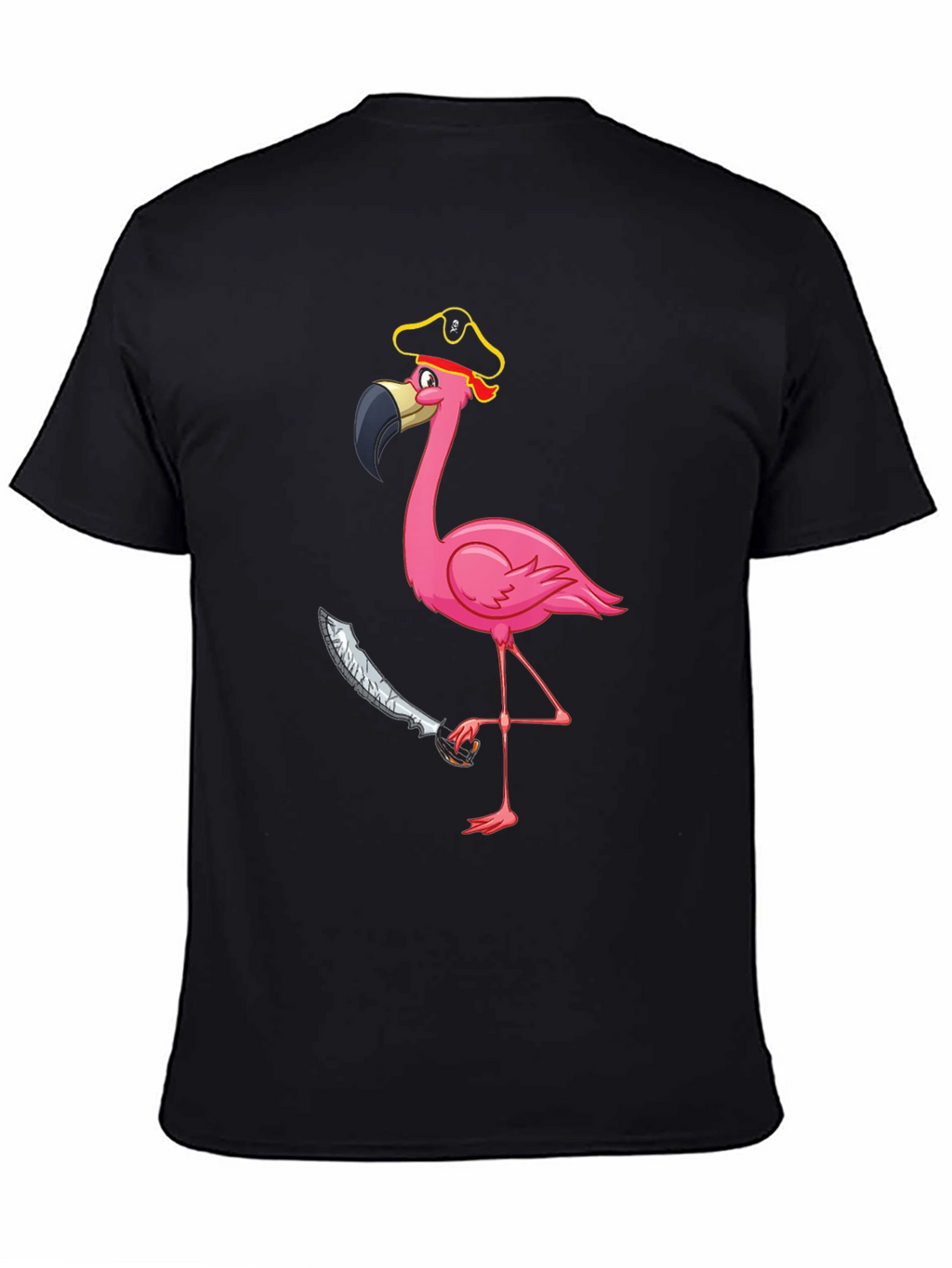 Pirate Flamingo Graphic Tee - Mens Black T-Shirt