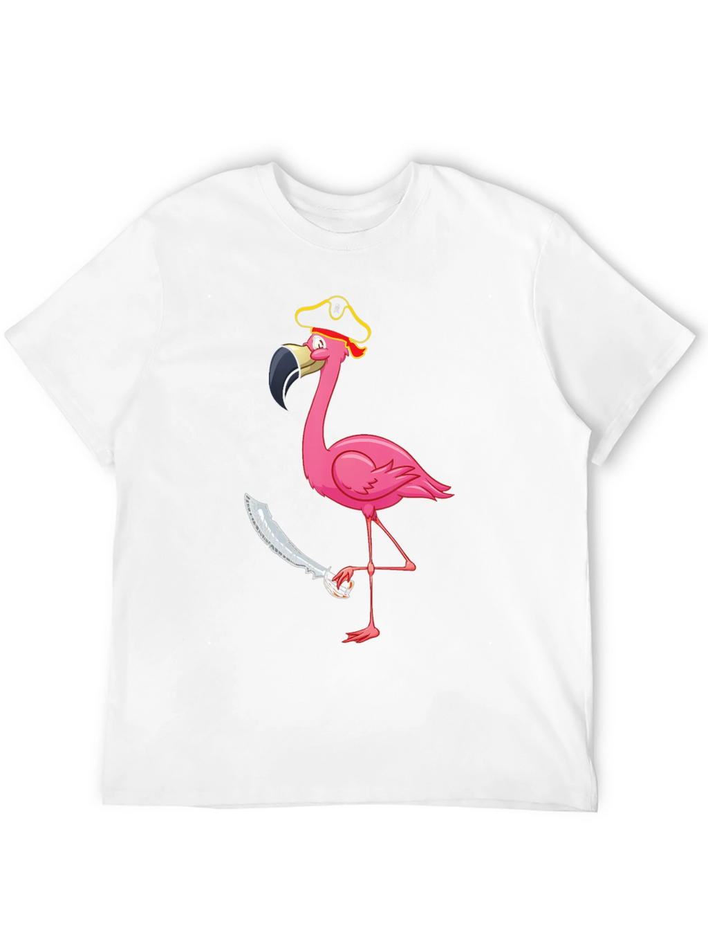 Pirate Flamingo Graphic Tee - Mens Black T-Shirt