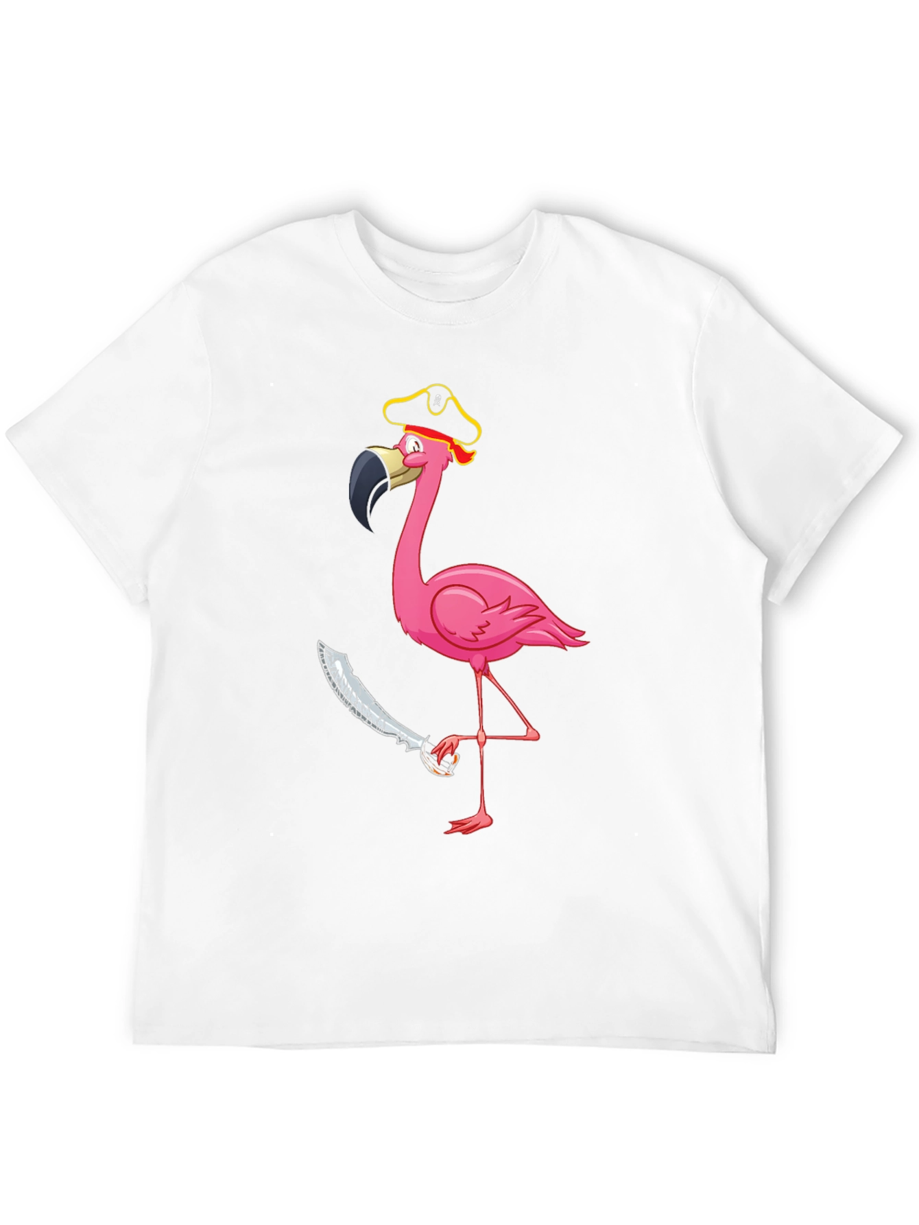 Pirate Flamingo Graphic Tee - Mens Black T-Shirt