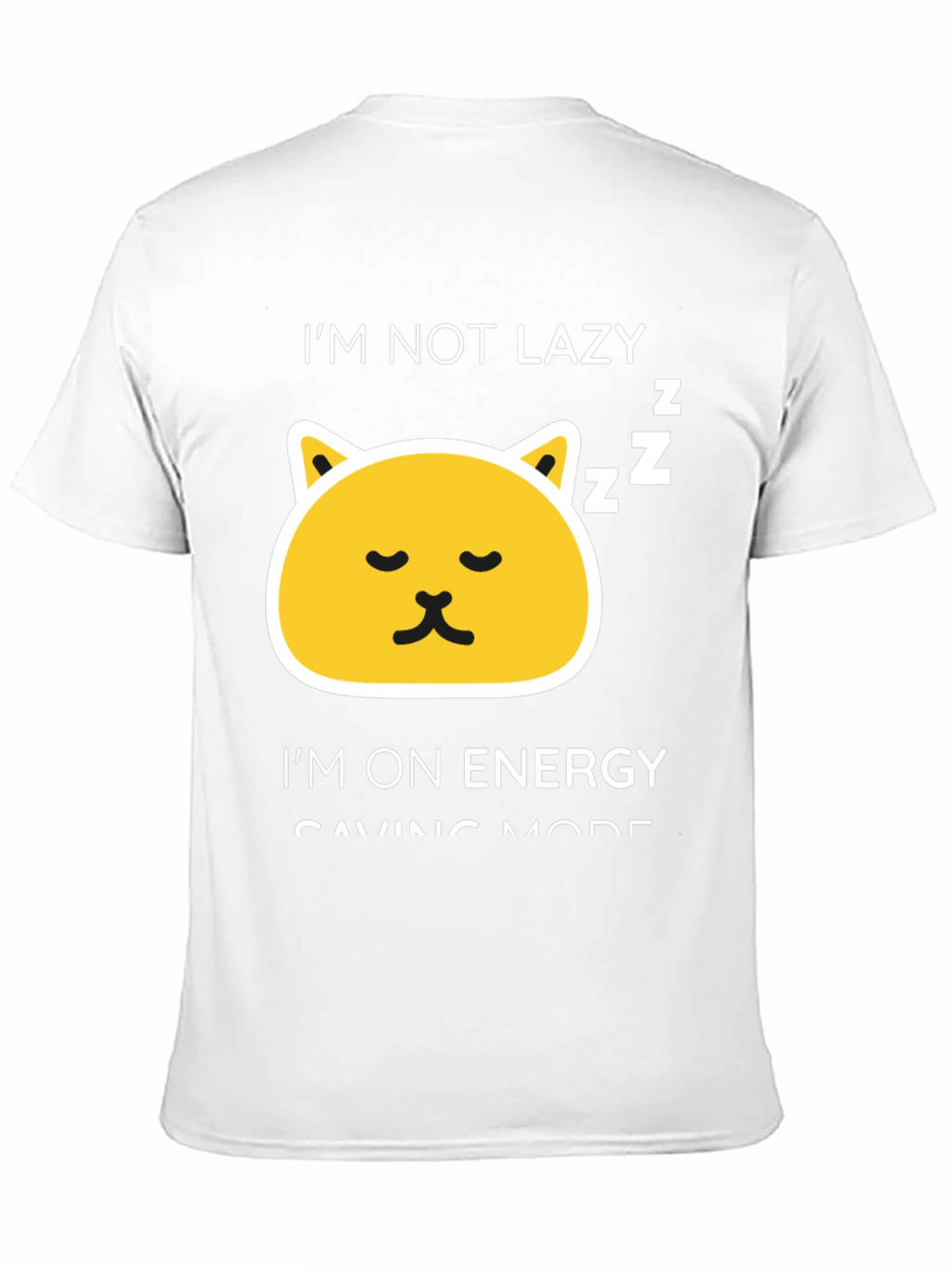 Funny Lazy Cat Energy Saving Mode Black T-Shirt