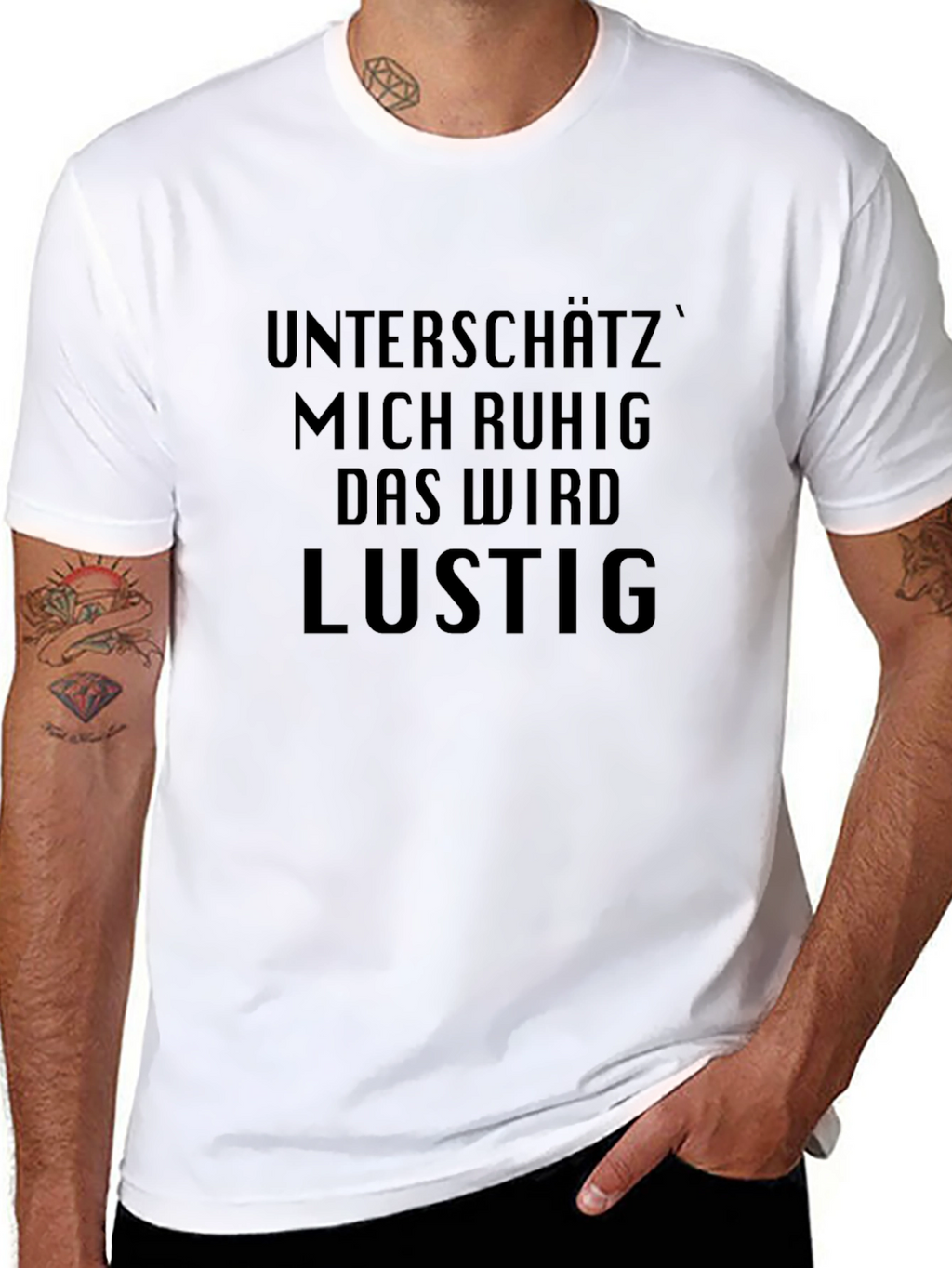 Unterschätz Mich Ruhig Lustig Black T-Shirt