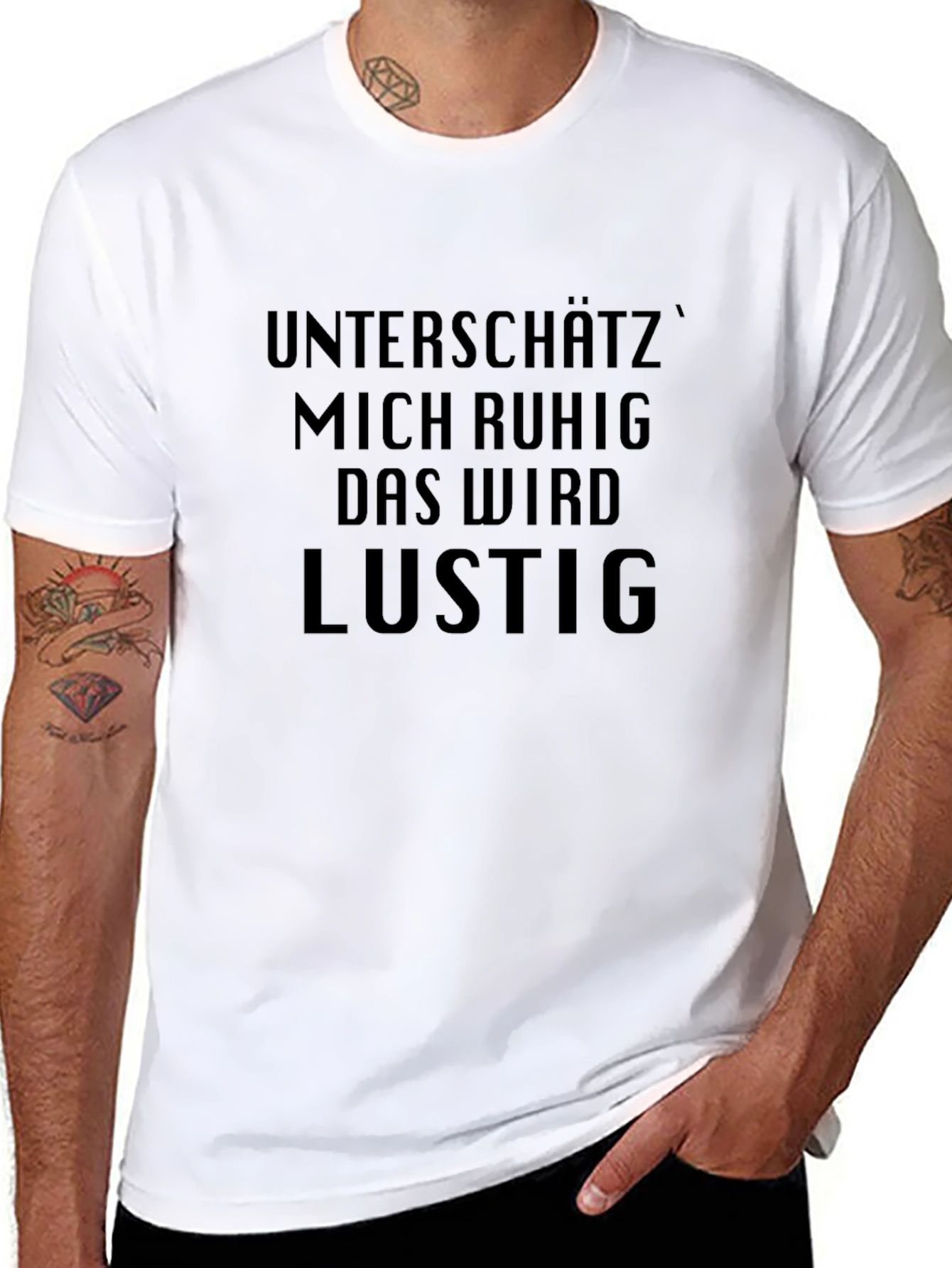 Unterschätz Mich Ruhig Lustig Black T-Shirt