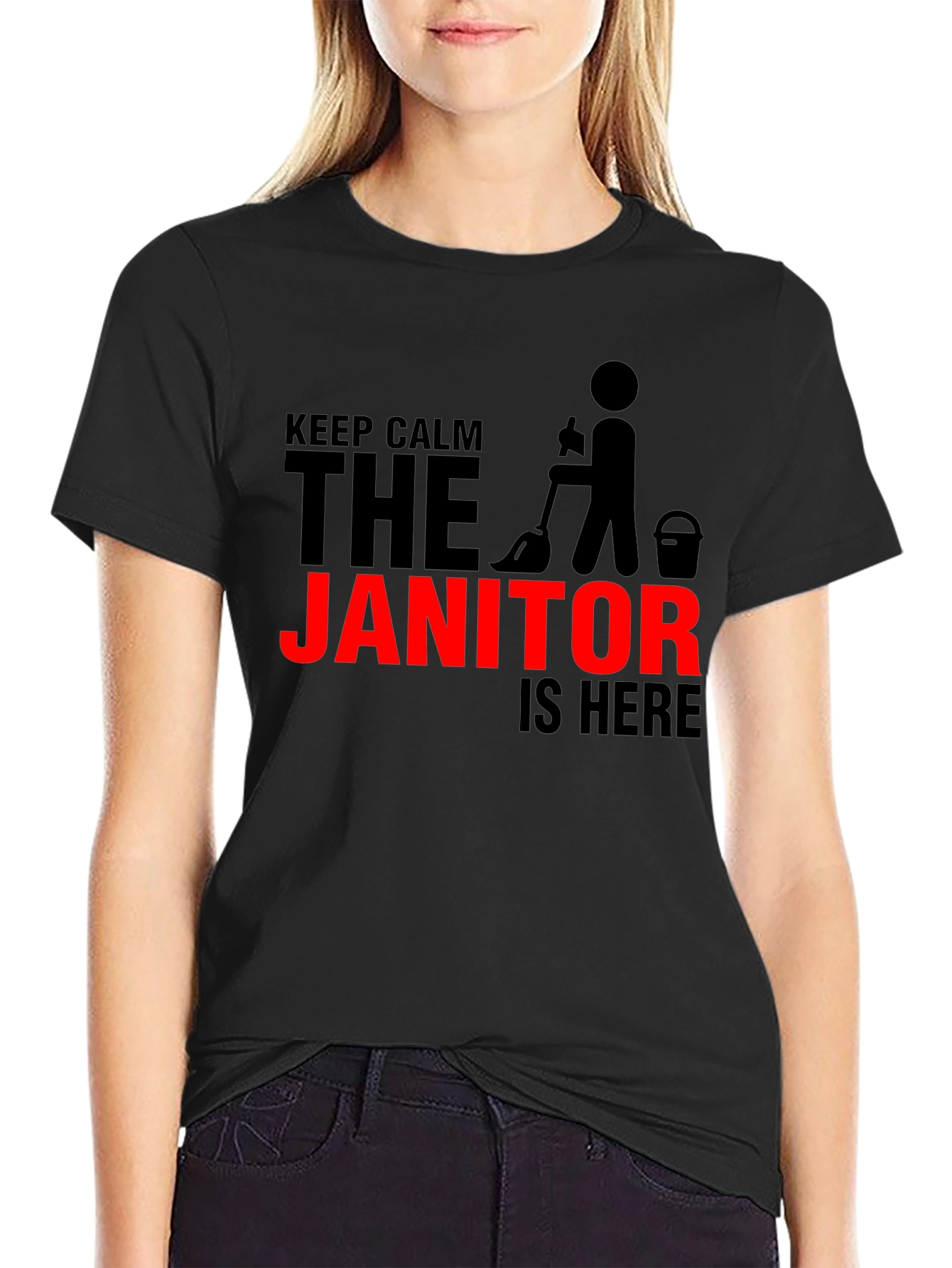 Keep Calm Janitor T-Shirt - Funny Cleaning Crew Tee