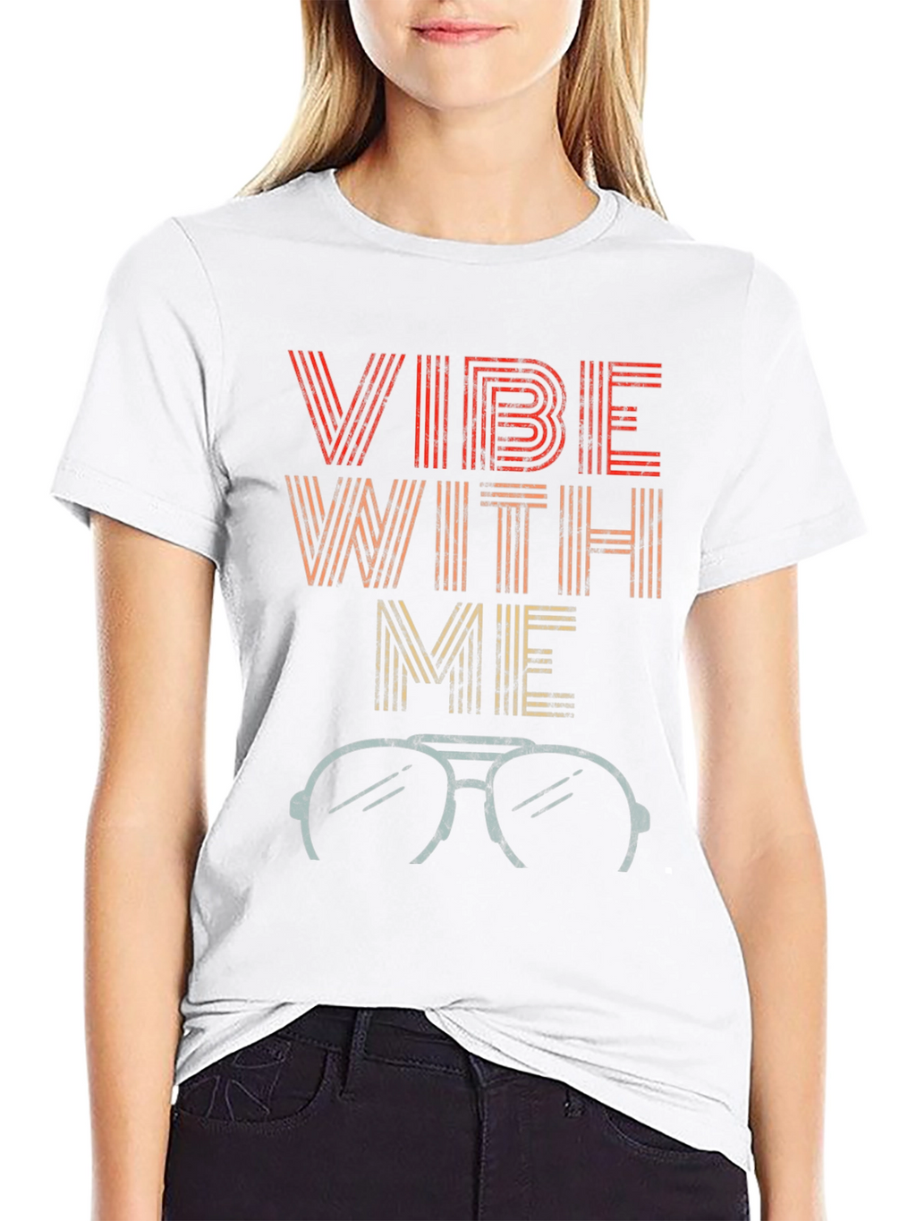 Vibe With Me Retro Style Graphic T-Shirt