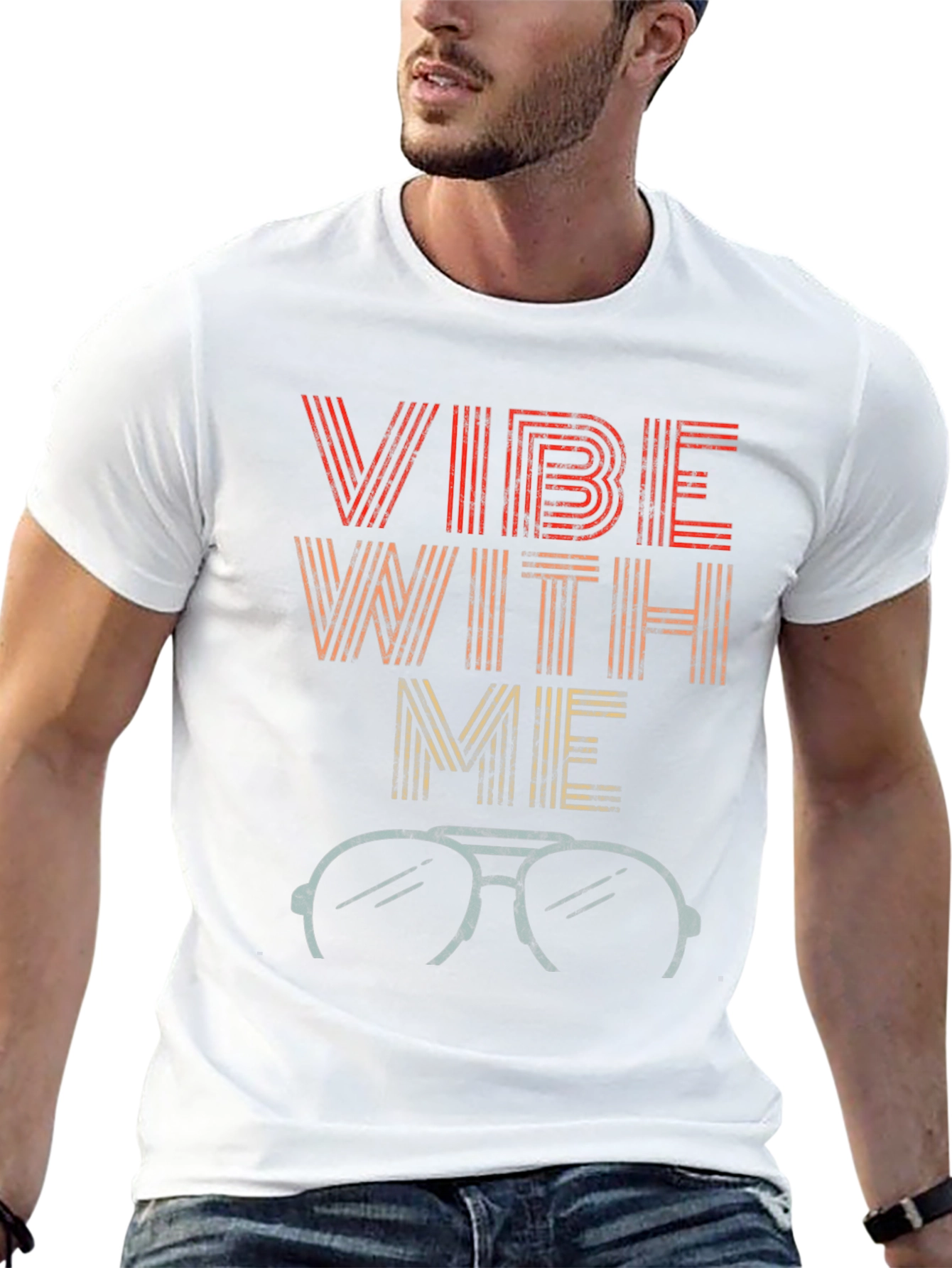 Vibe With Me Retro Style Graphic T-Shirt