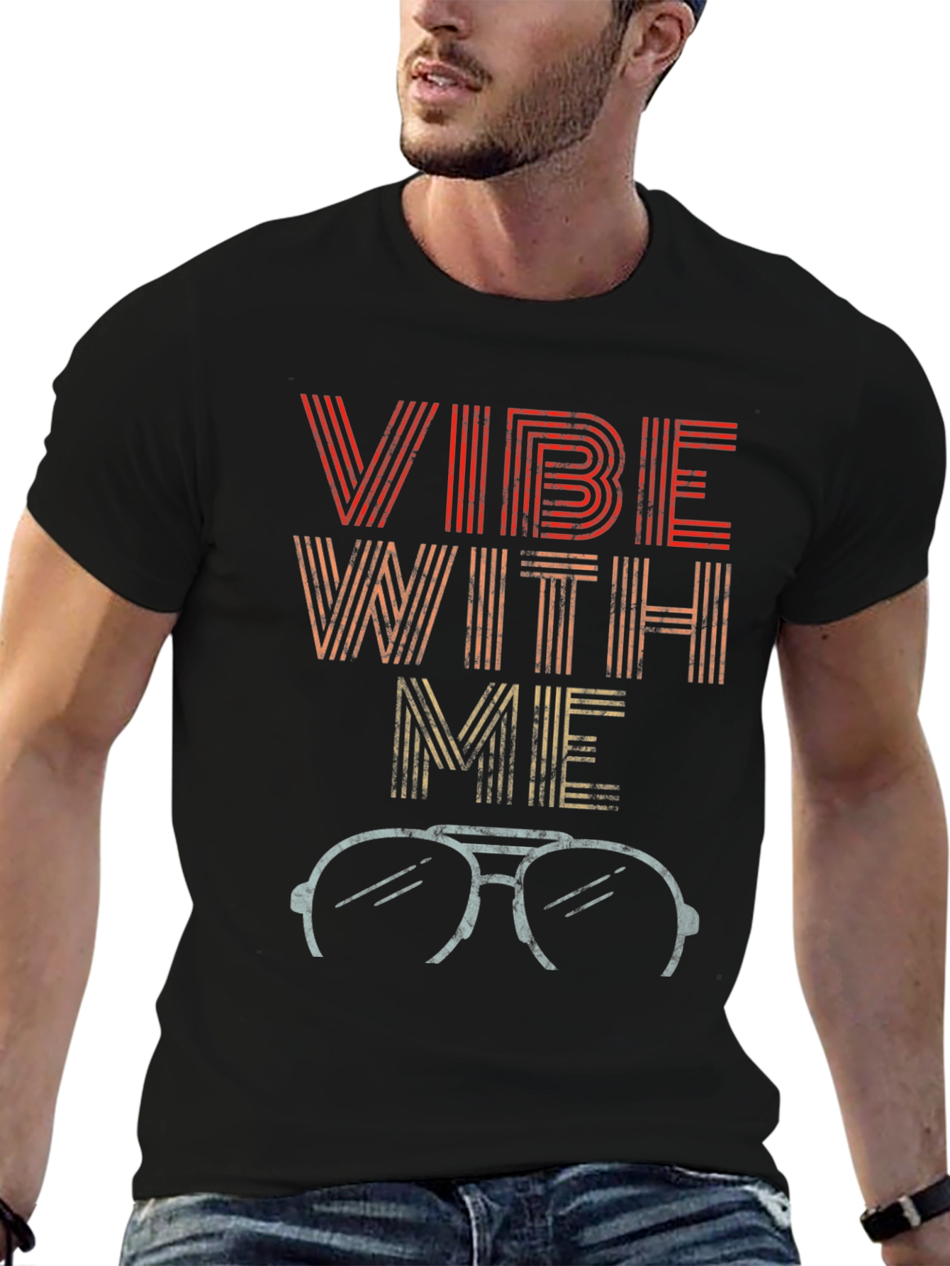 Vibe With Me Retro Style Graphic T-Shirt
