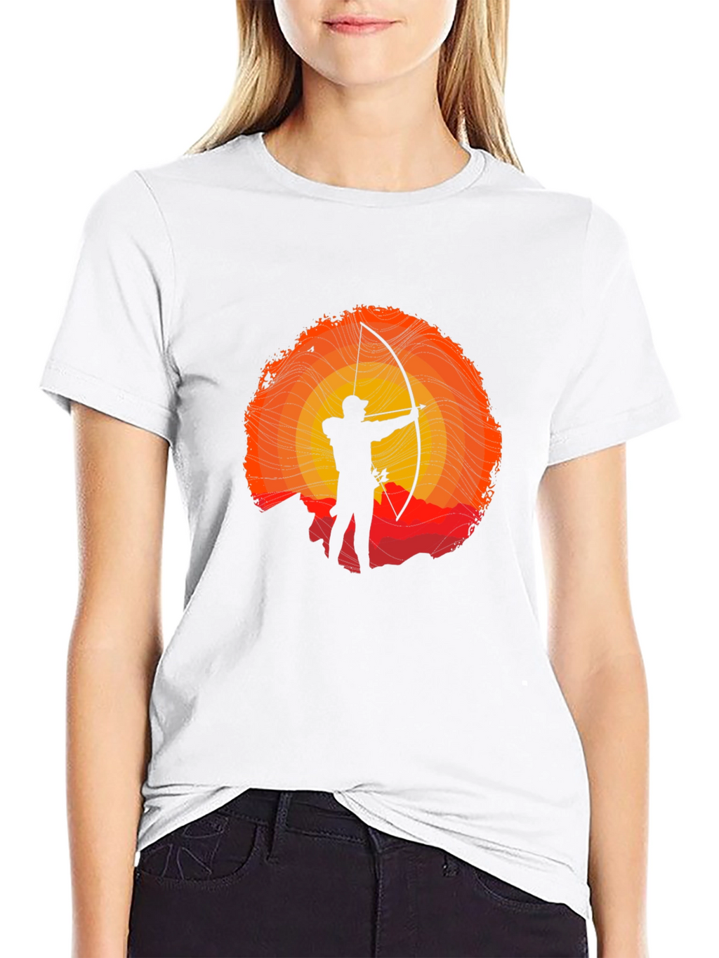 Archer Silhouette Graphic T-Shirt - Sunset Design