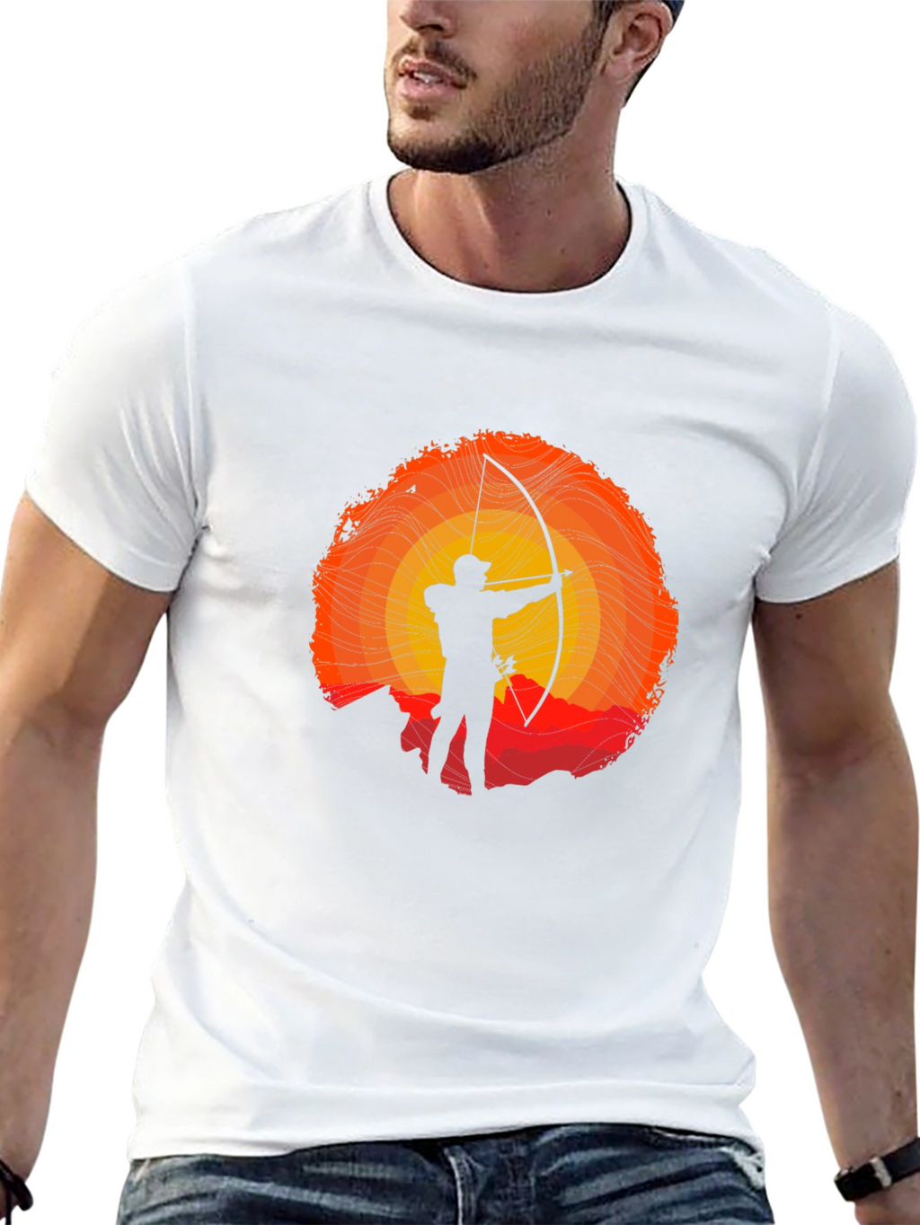 Archer Silhouette Graphic T-Shirt - Sunset Design