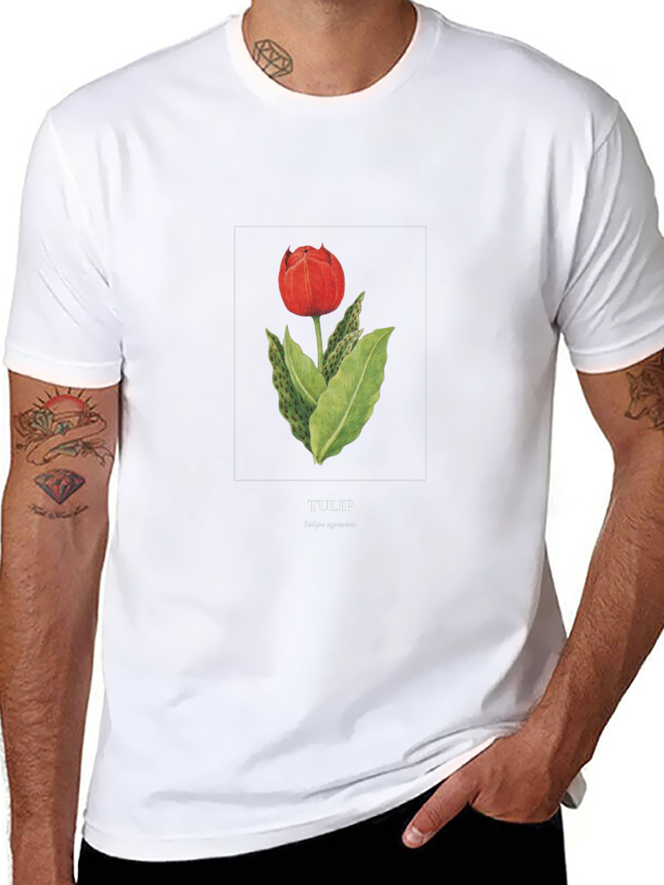 Tulip Graphic Black T-Shirt