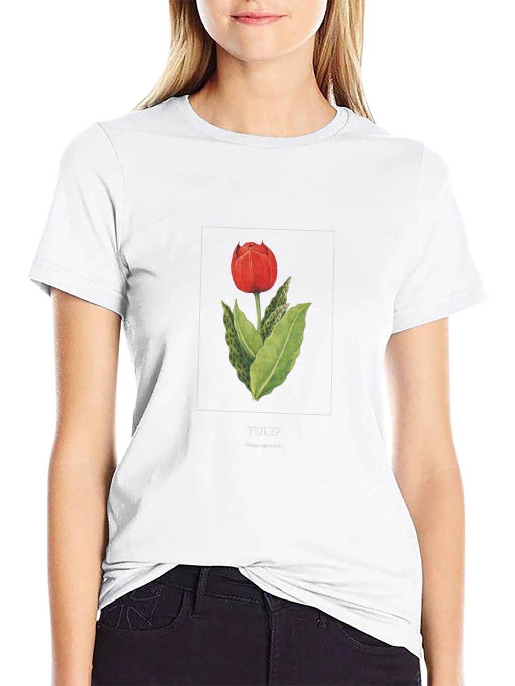 Tulip Graphic Black T-Shirt