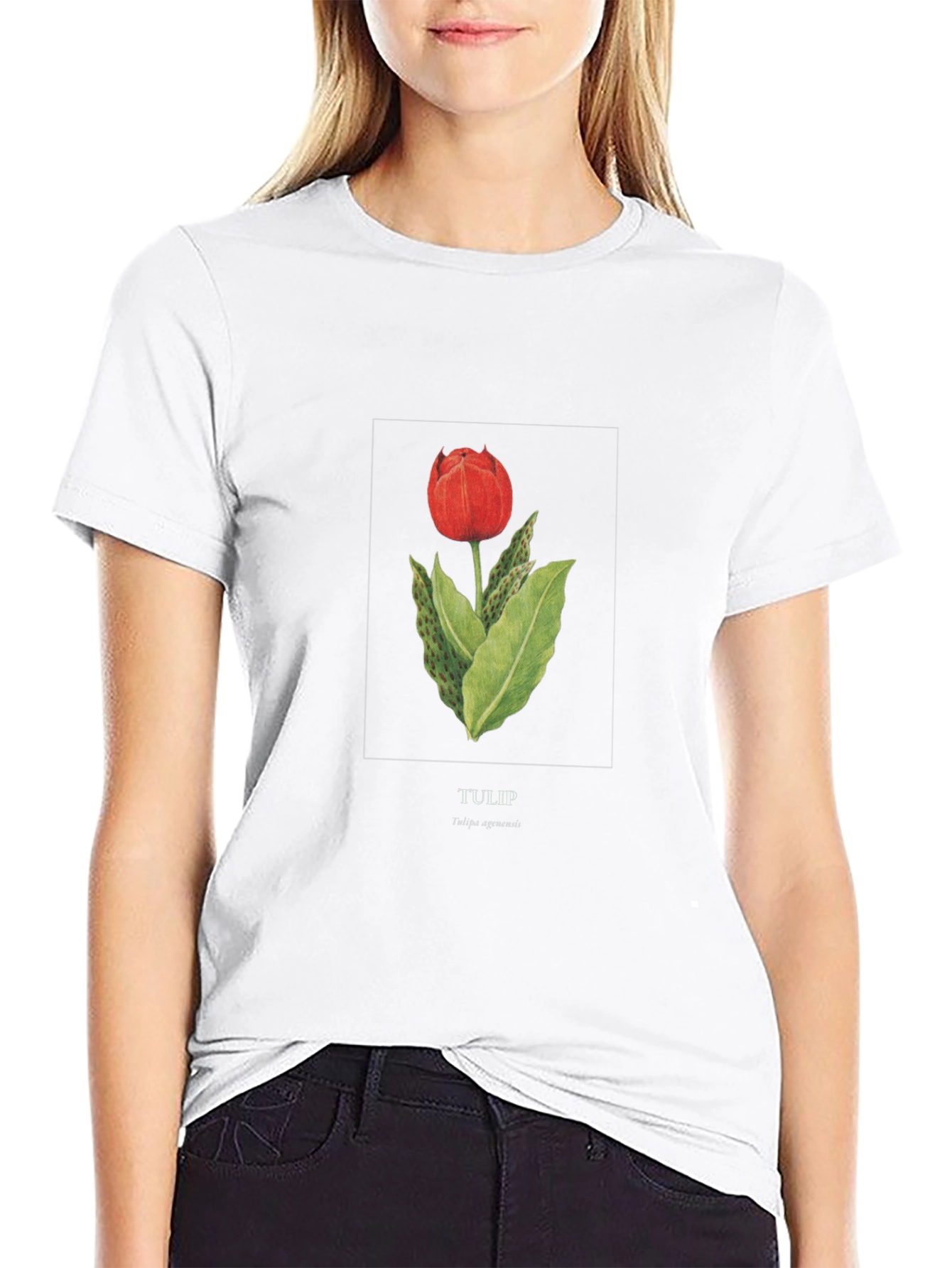Tulip Graphic Black T-Shirt