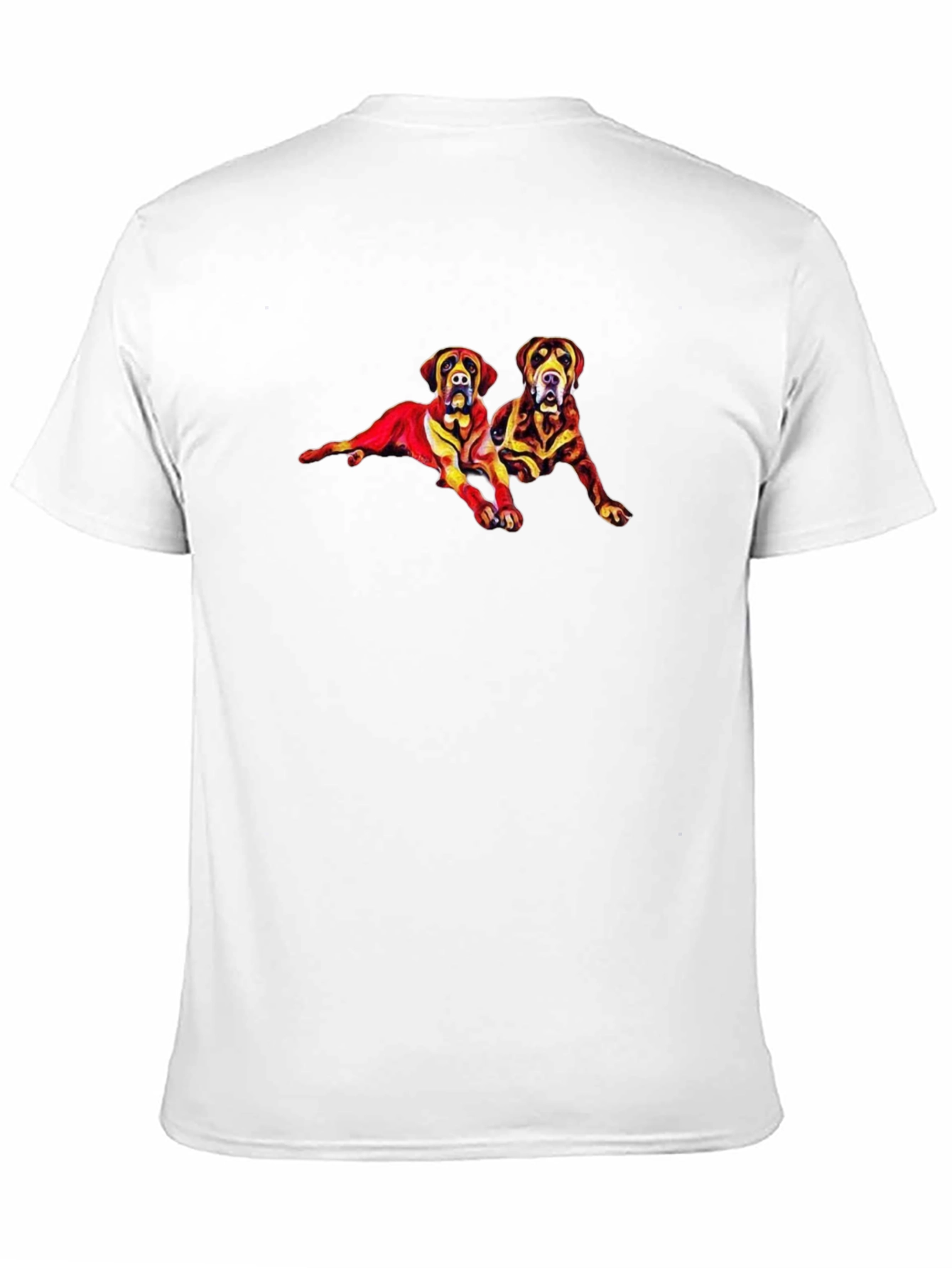 Dog Duo Graphic Tee - Black Cotton Casual Shirt
