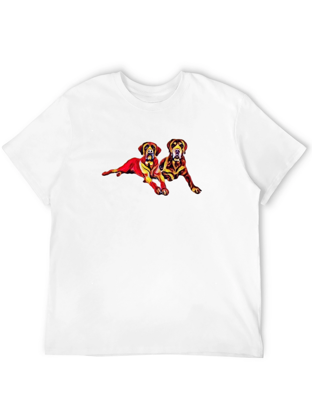 Dog Duo Graphic Tee - Black Cotton Casual Shirt