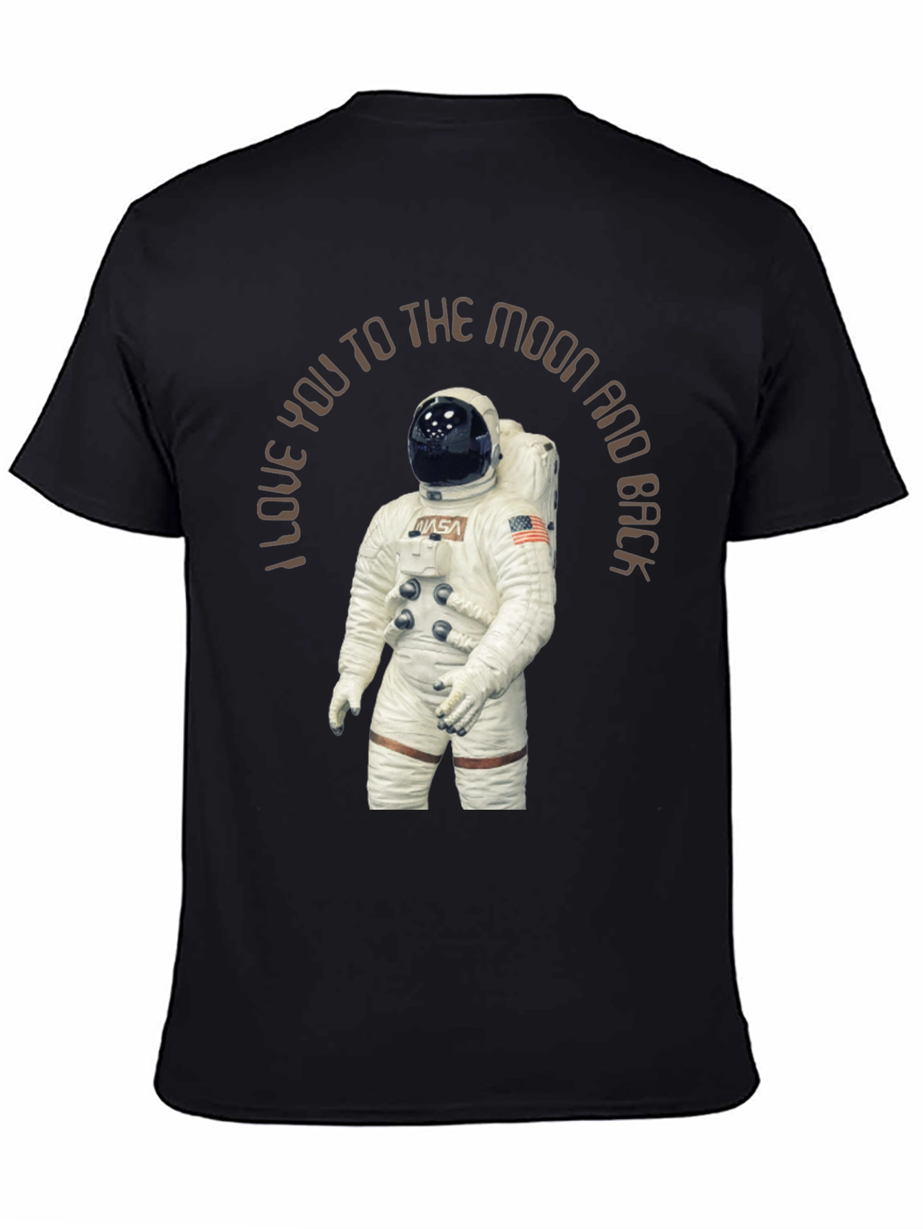 Moon and Back Astronaut Graphic Tee - Black