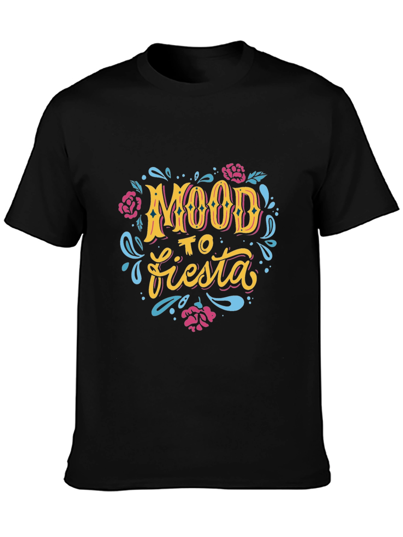 Mood To Fiesta Graphic Tee - Black Crew Neck