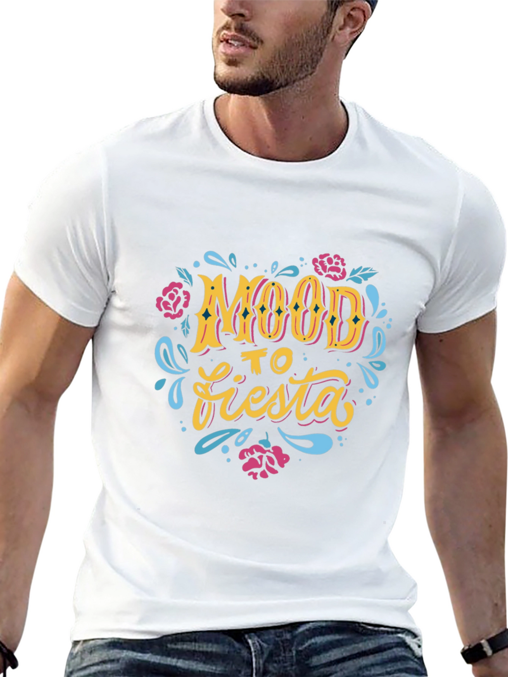 Mood To Fiesta Graphic Tee - Black Crew Neck