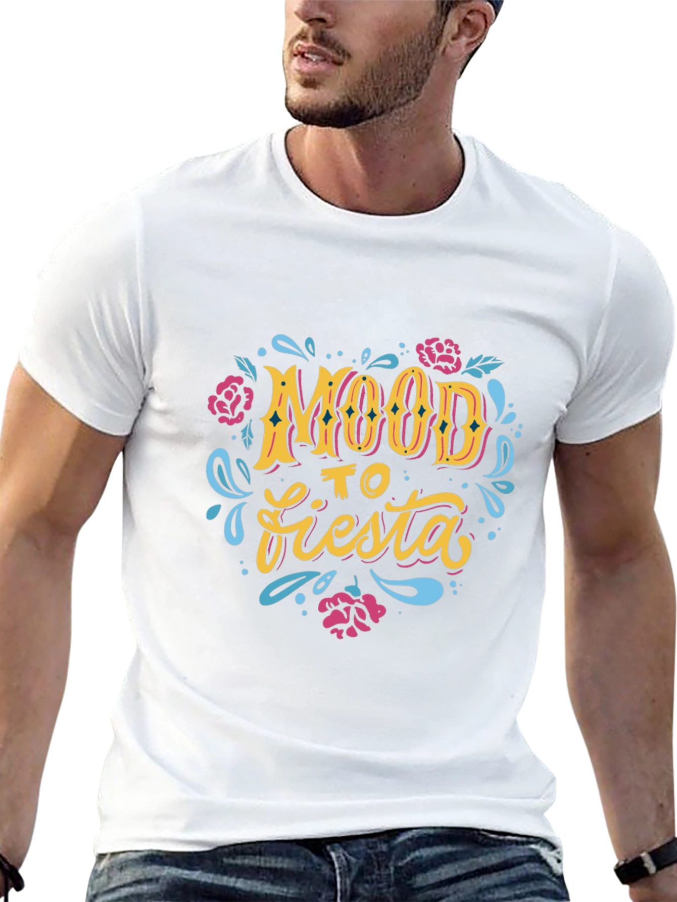 Mood To Fiesta Graphic Tee - Black Crew Neck