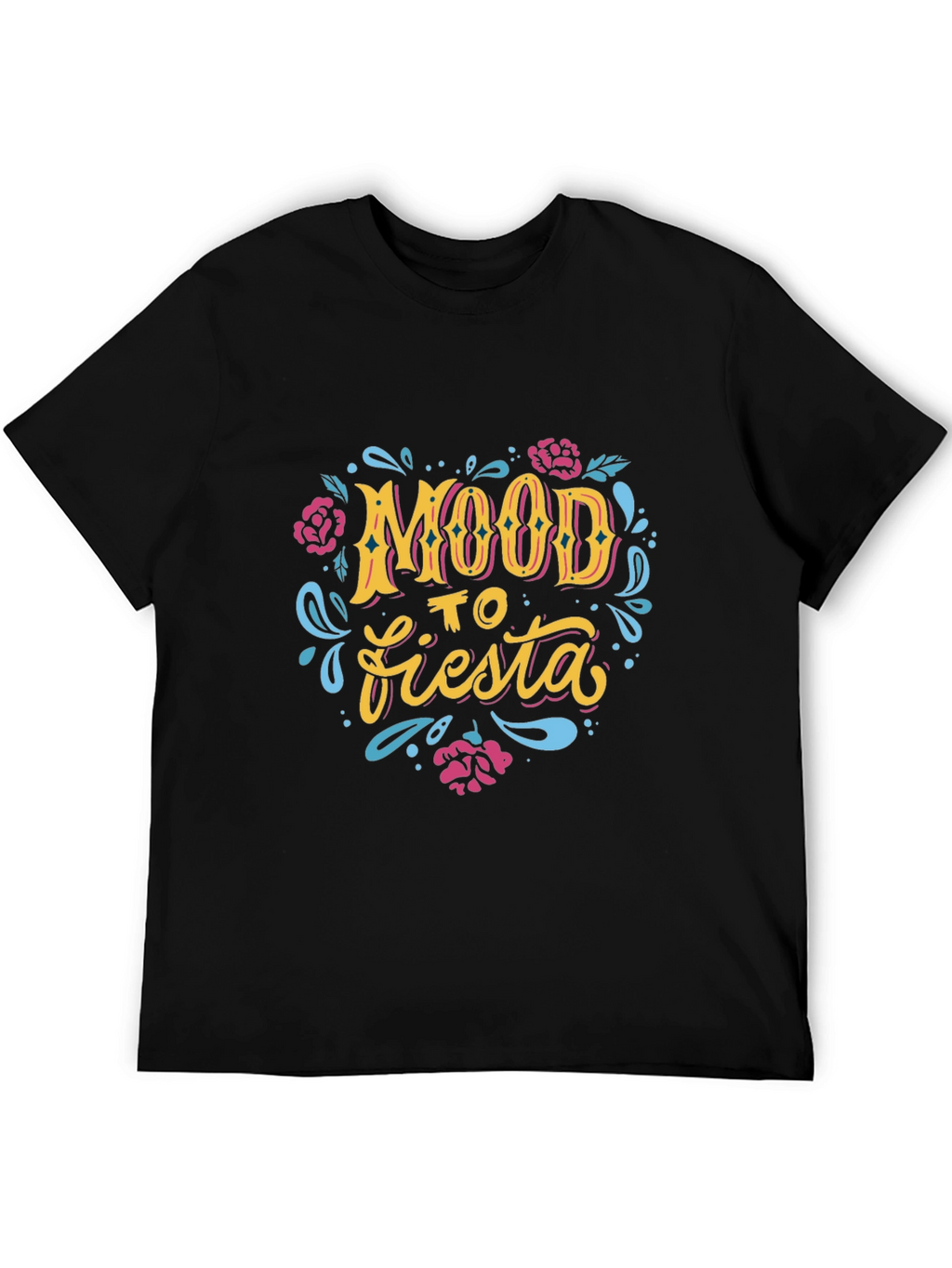 Mood To Fiesta Graphic Tee - Black Crew Neck