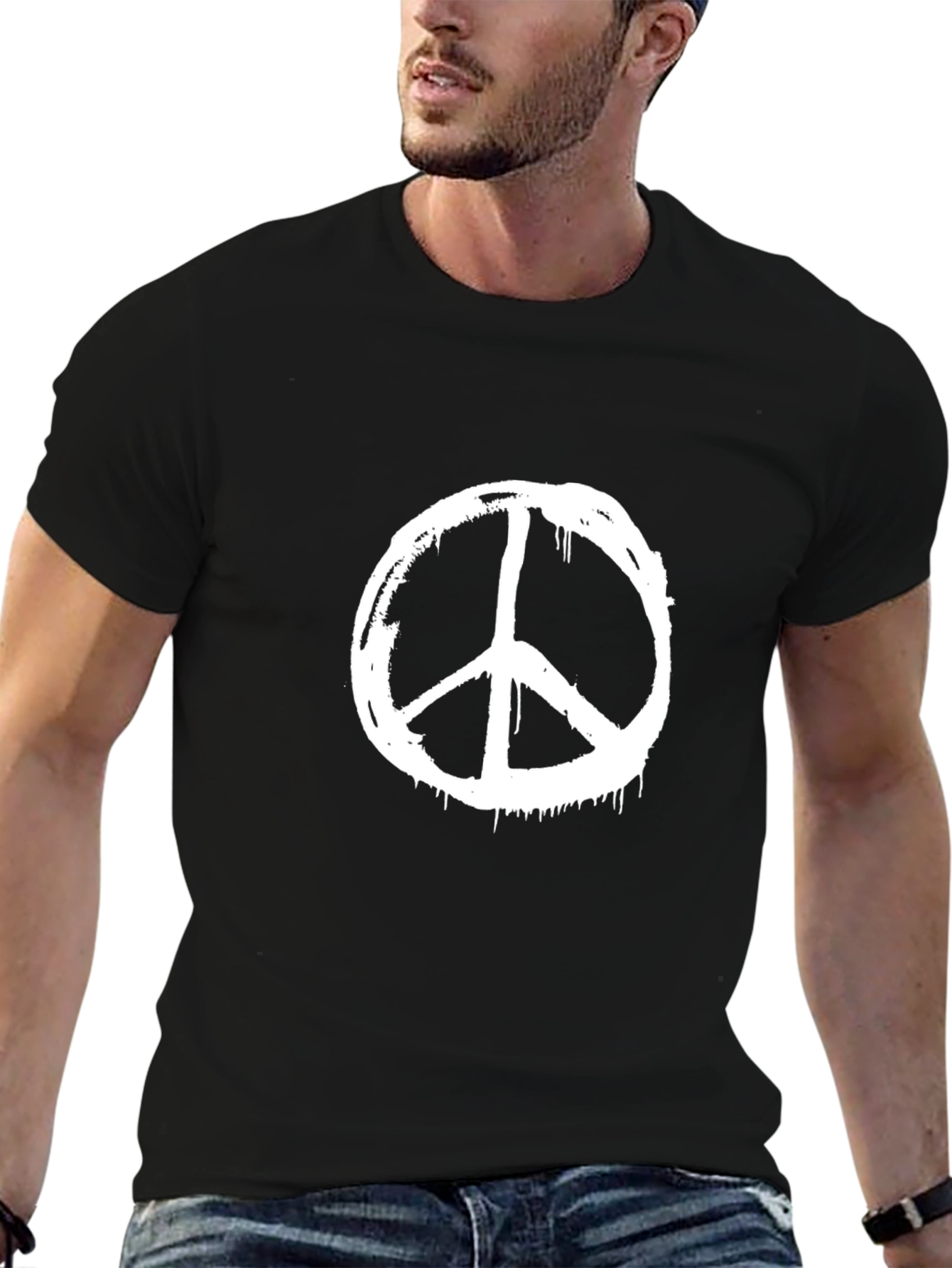 Peace Symbol Graphic Tee - Classic Black