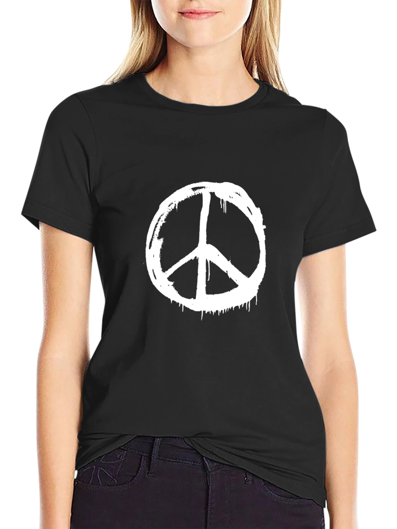 Peace Symbol Graphic Tee - Classic Black