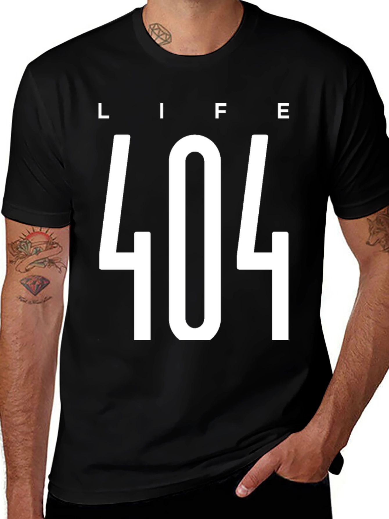 Life 404 Error T-Shirt - Black Graphic Tee