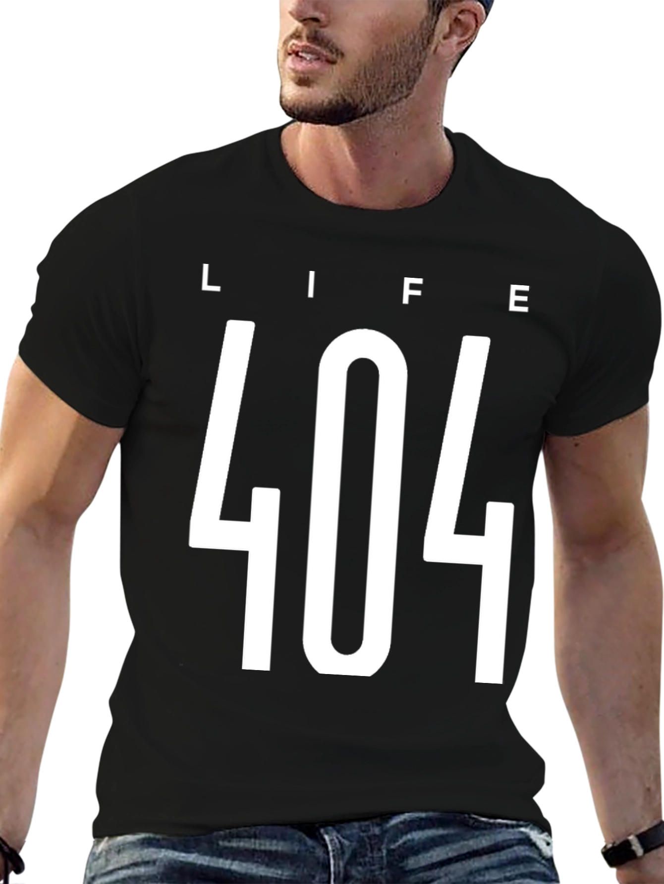 Life 404 Error T-Shirt - Black Graphic Tee
