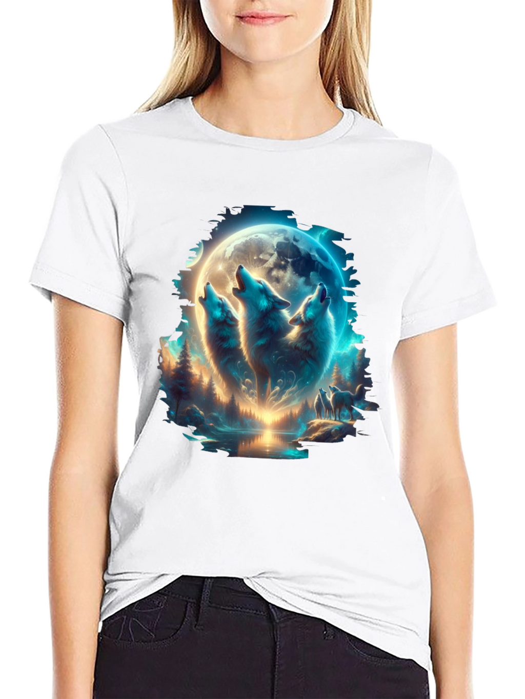 Wolf Pack Moon T-Shirt - Black