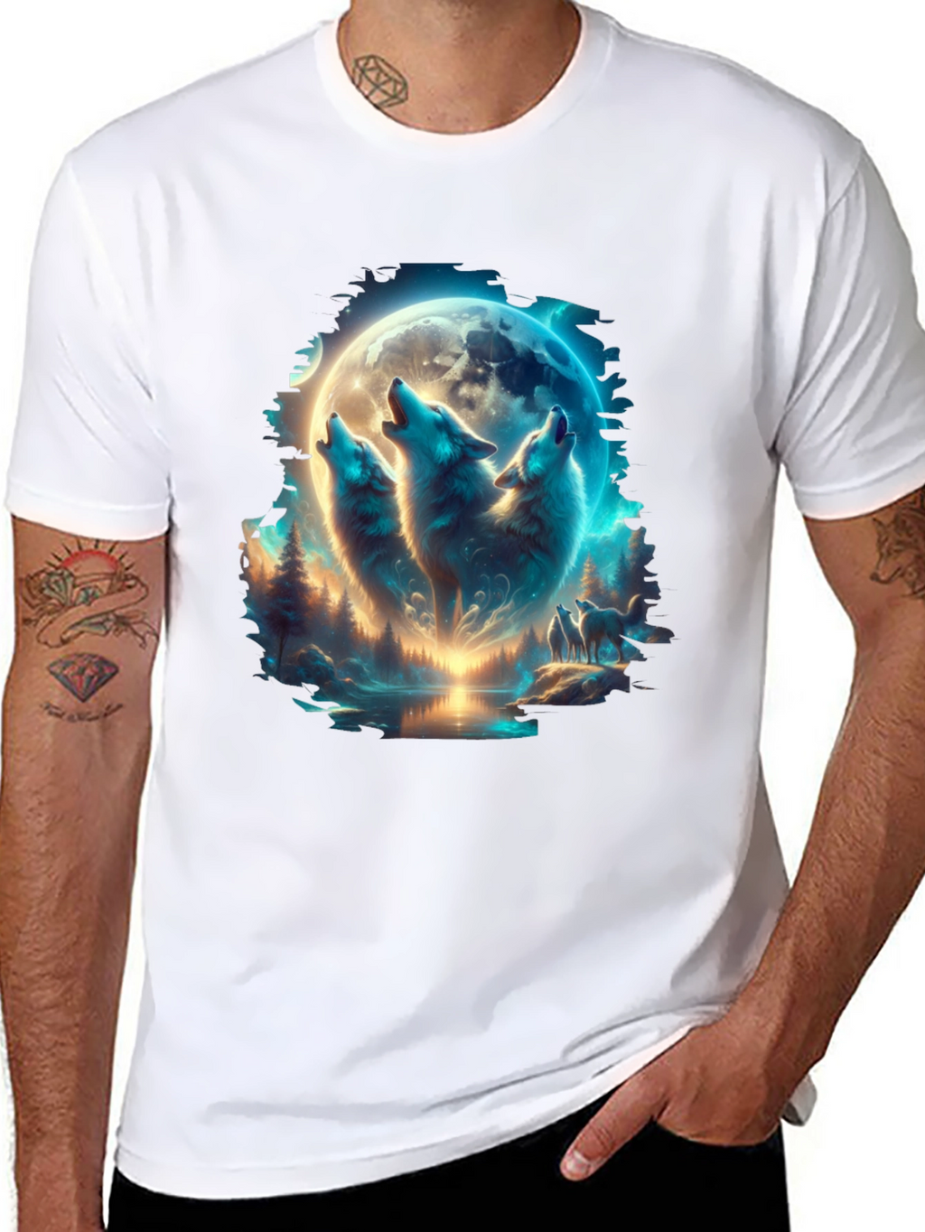 Wolf Pack Moon T-Shirt - Black
