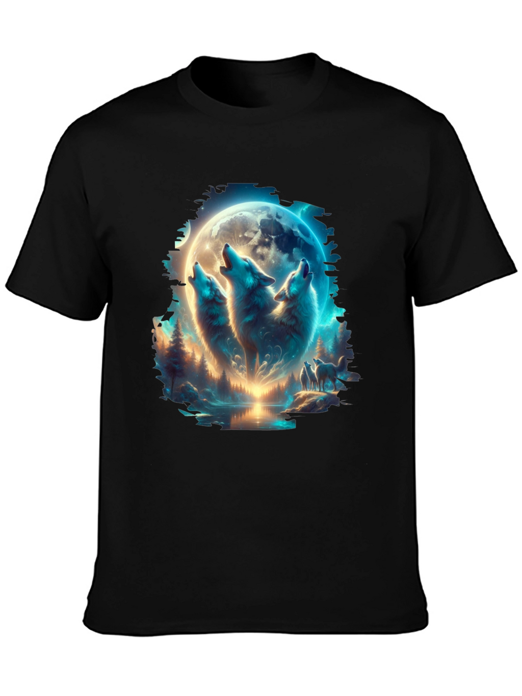 Wolf Pack Moon T-Shirt - Black
