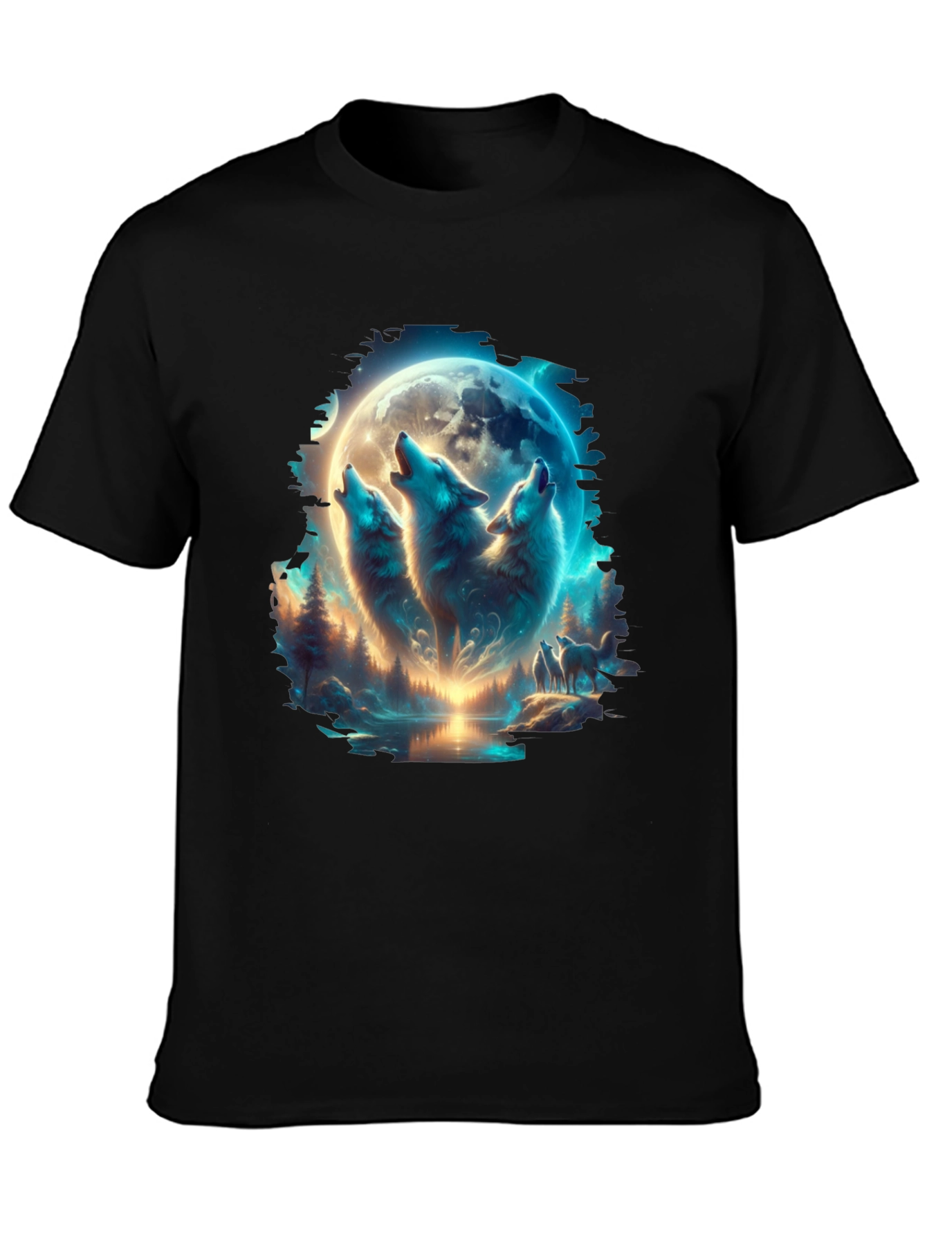 Wolf Pack Moon T-Shirt - Black