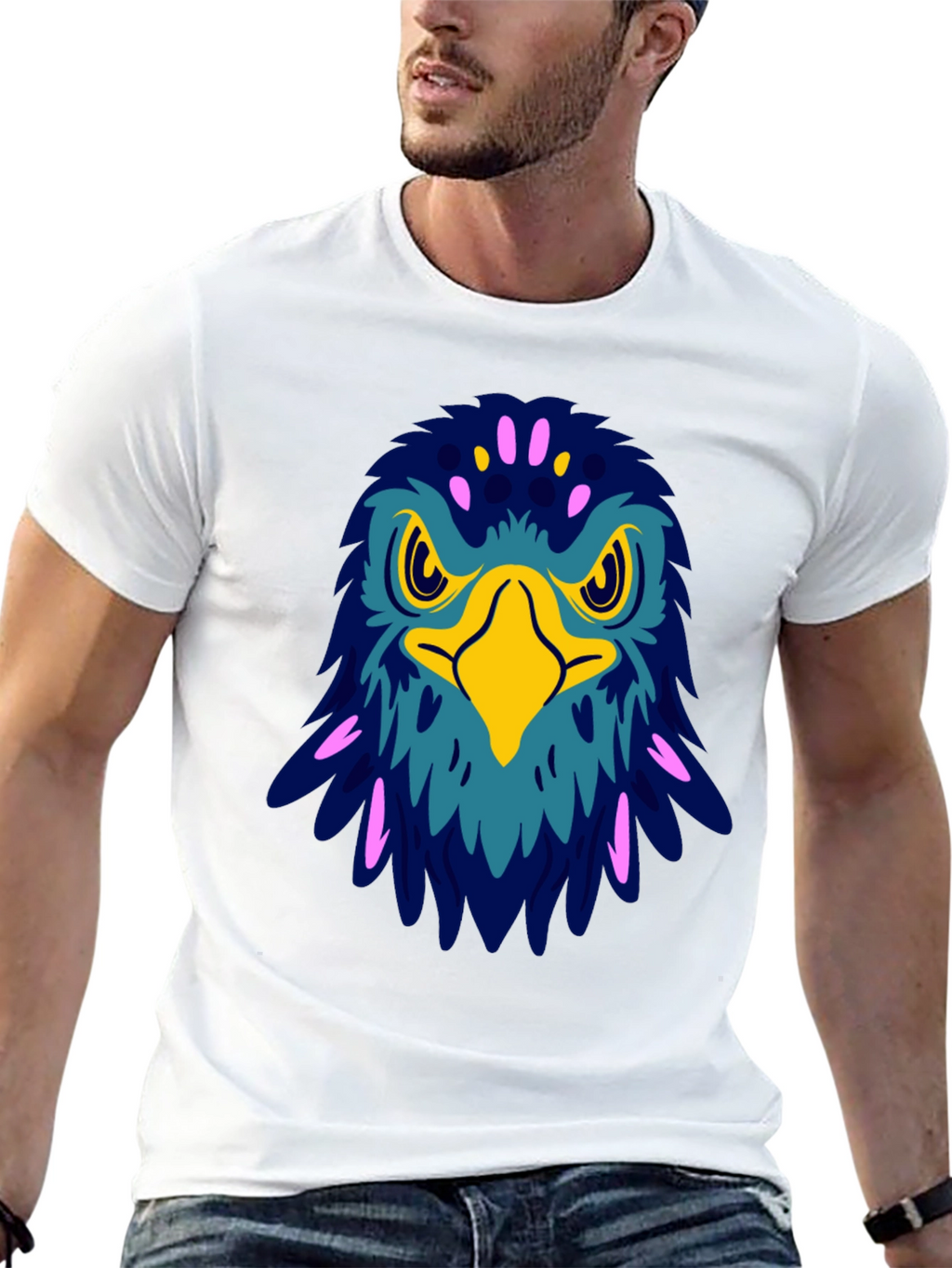 Bold Eagle Graphic Tee - Black