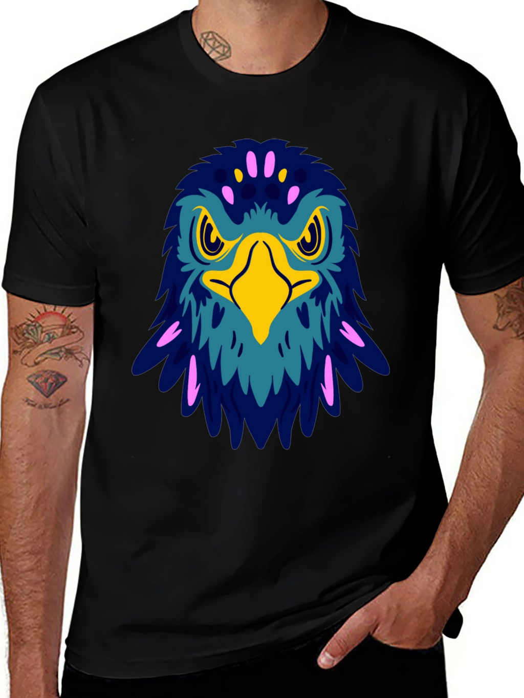 Bold Eagle Graphic Tee - Black