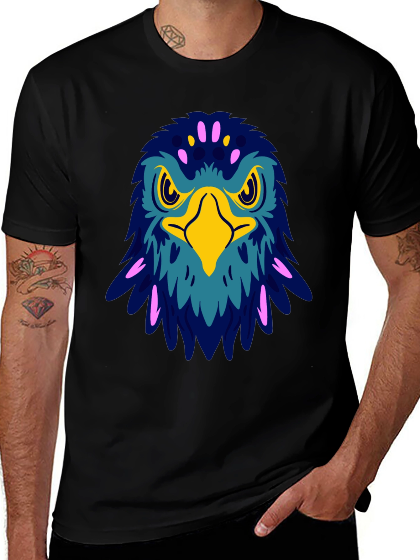 Bold Eagle Graphic Tee - Black