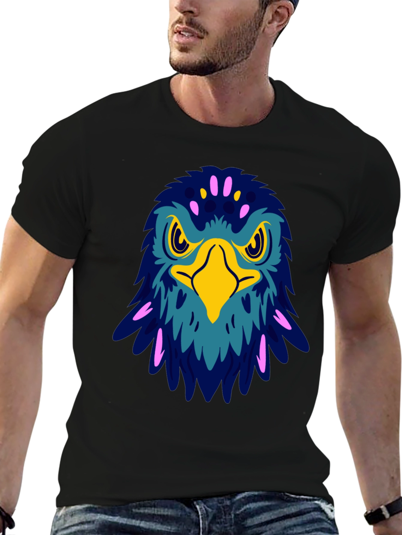 Bold Eagle Graphic Tee - Black