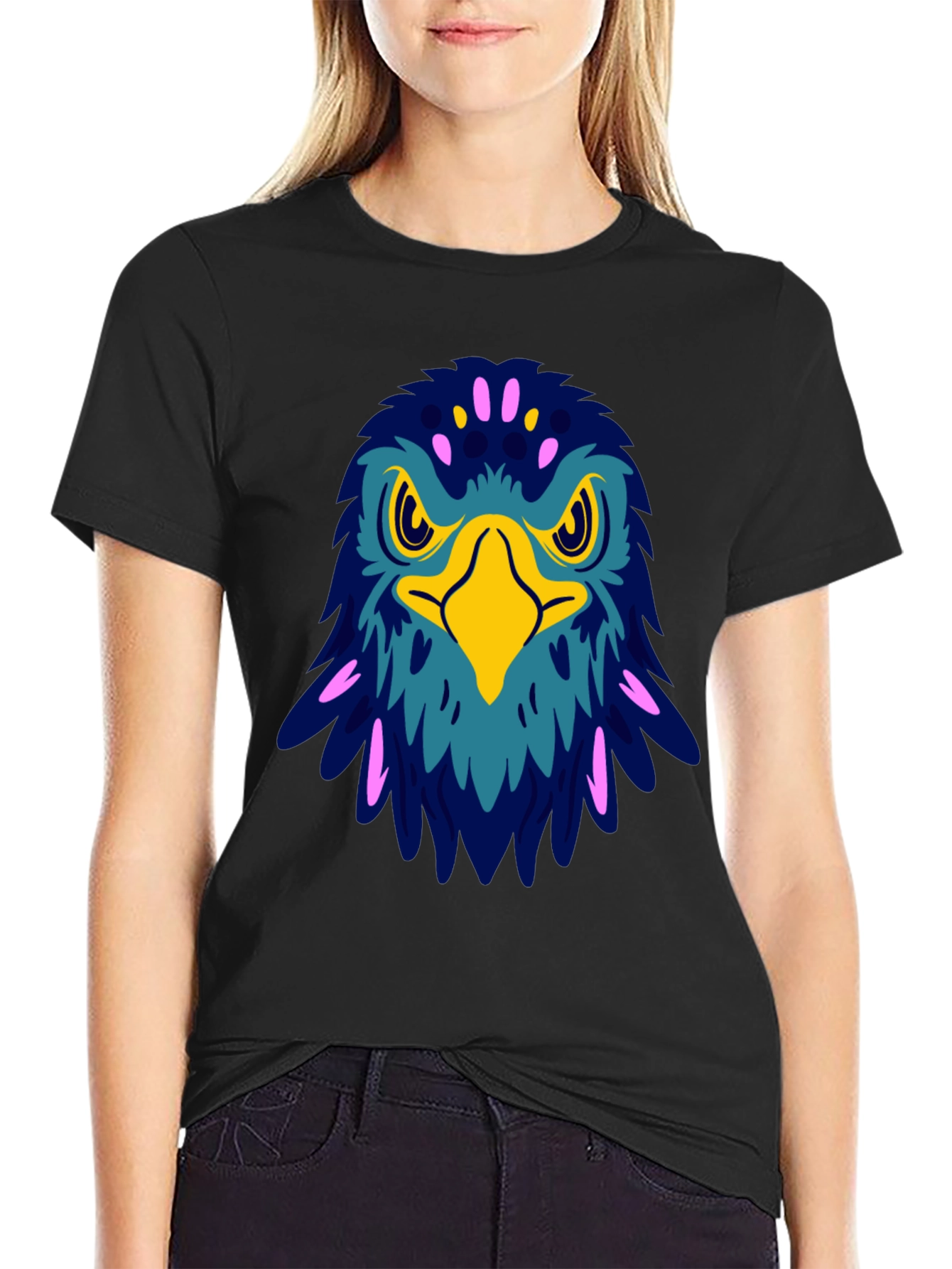Bold Eagle Graphic Tee - Black