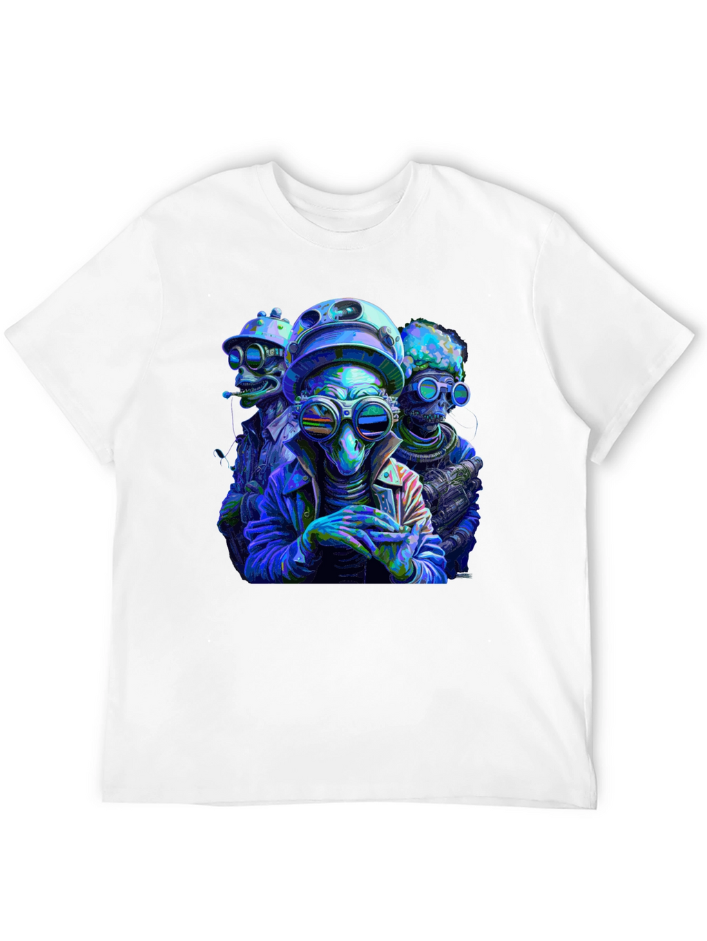 Cool Alien Squad Black Graphic Tee