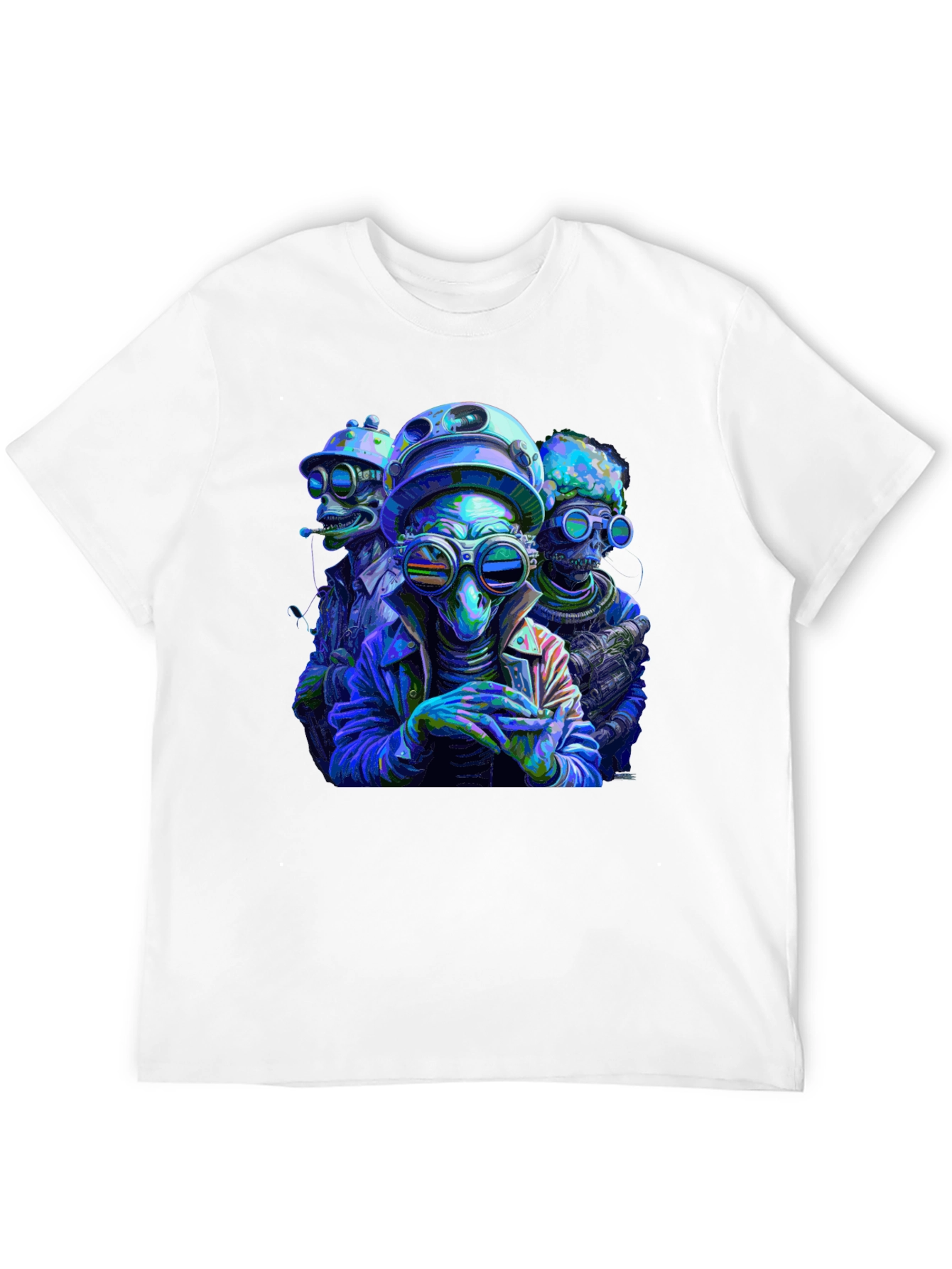 Cool Alien Squad Black Graphic Tee
